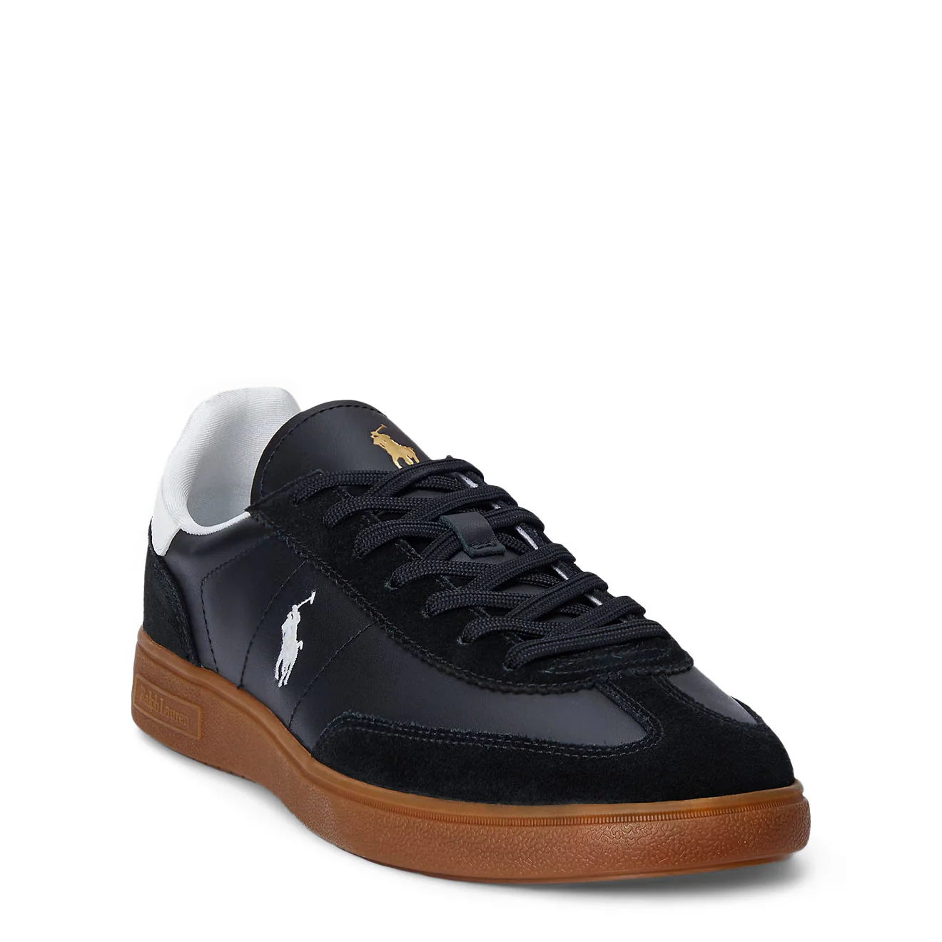 Polo Ralph Lauren Bedford Leather-Suede Trainer Black / White - Image 2