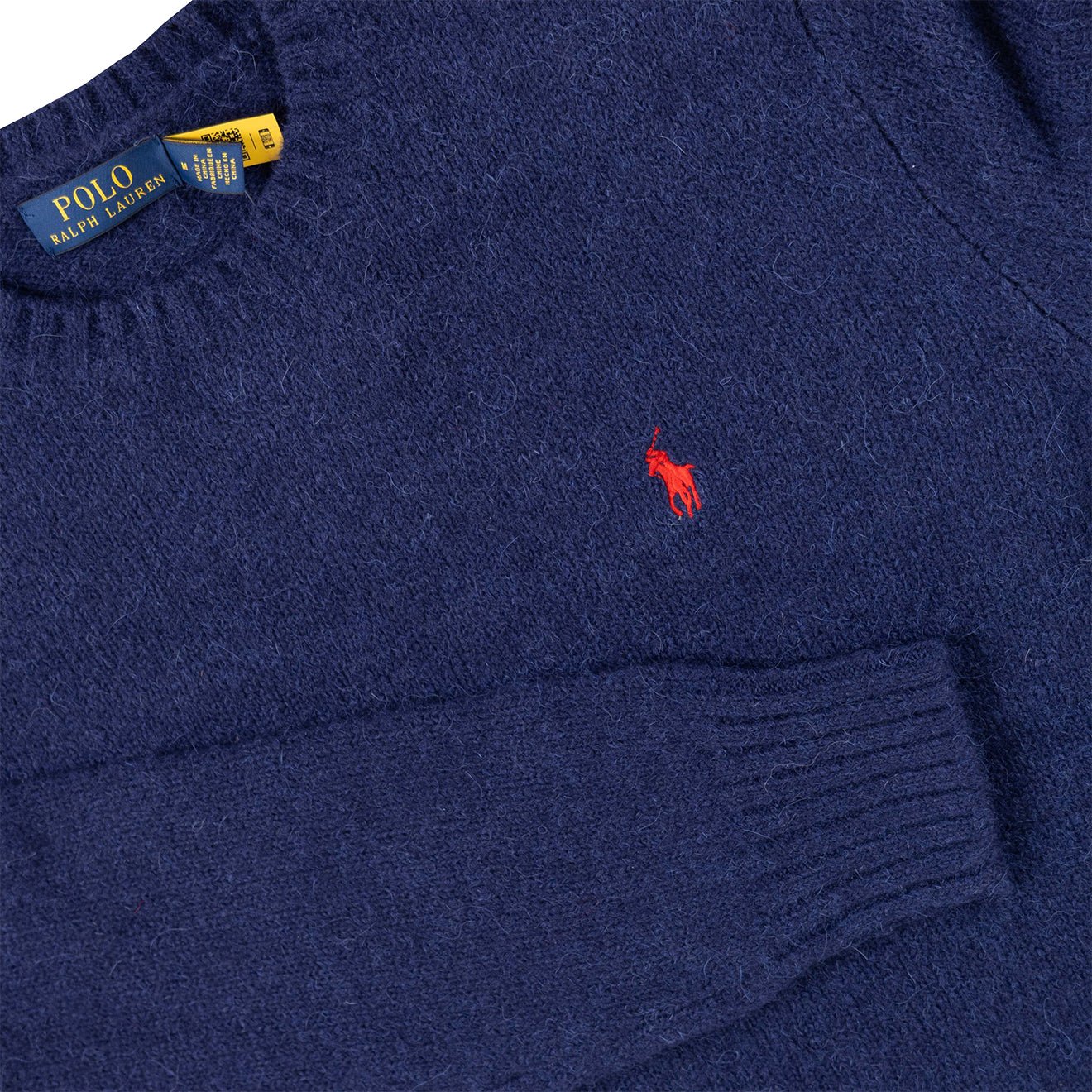Polo Ralph Lauren Chunky Crew Knit Bright Navy - Image 3