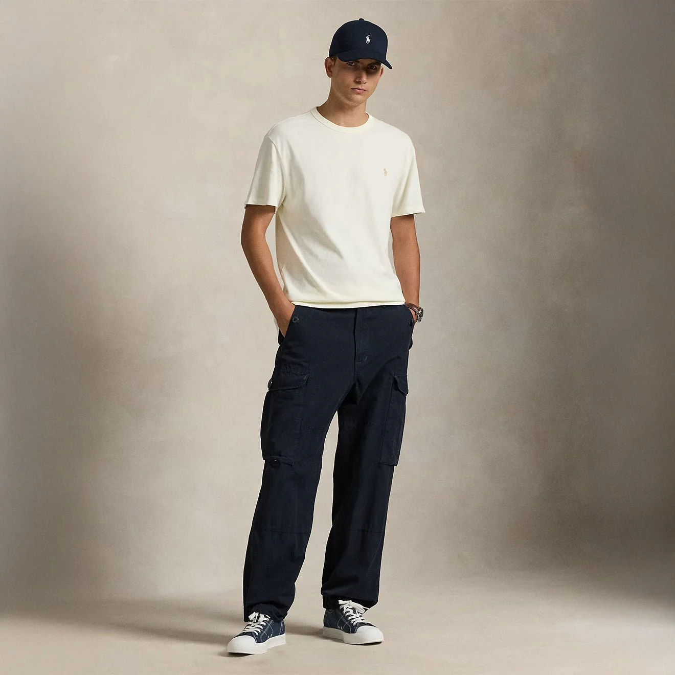 Polo Ralph Lauren Classic Fit Jersey Crewneck T-Shirt Clubhouse Cream - Image 2
