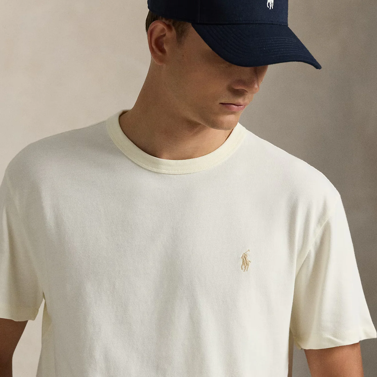 Polo Ralph Lauren Classic Fit Jersey Crewneck T-Shirt Clubhouse Cream - Image 3