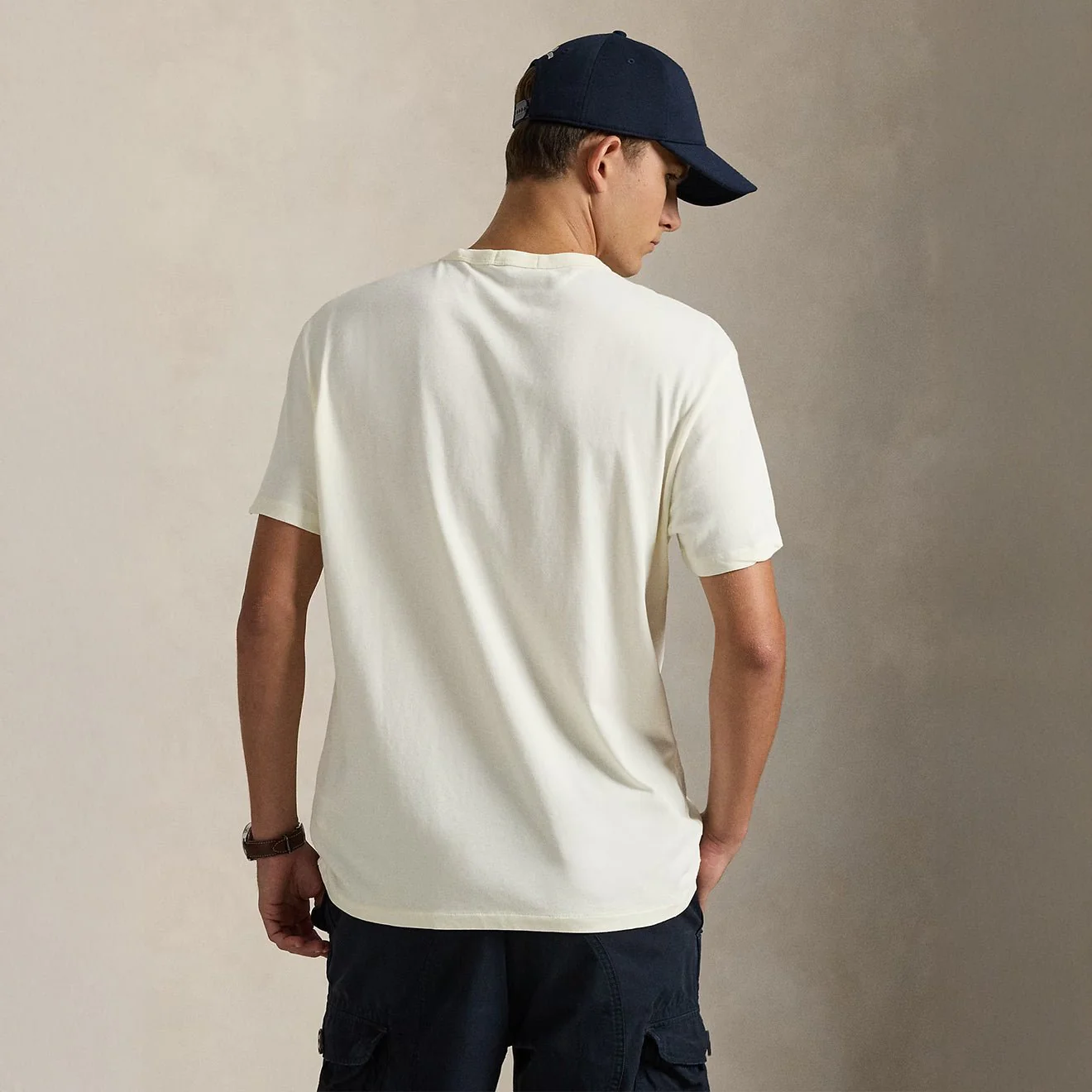 Polo Ralph Lauren Classic Fit Jersey Crewneck T-Shirt Clubhouse Cream - Image 4