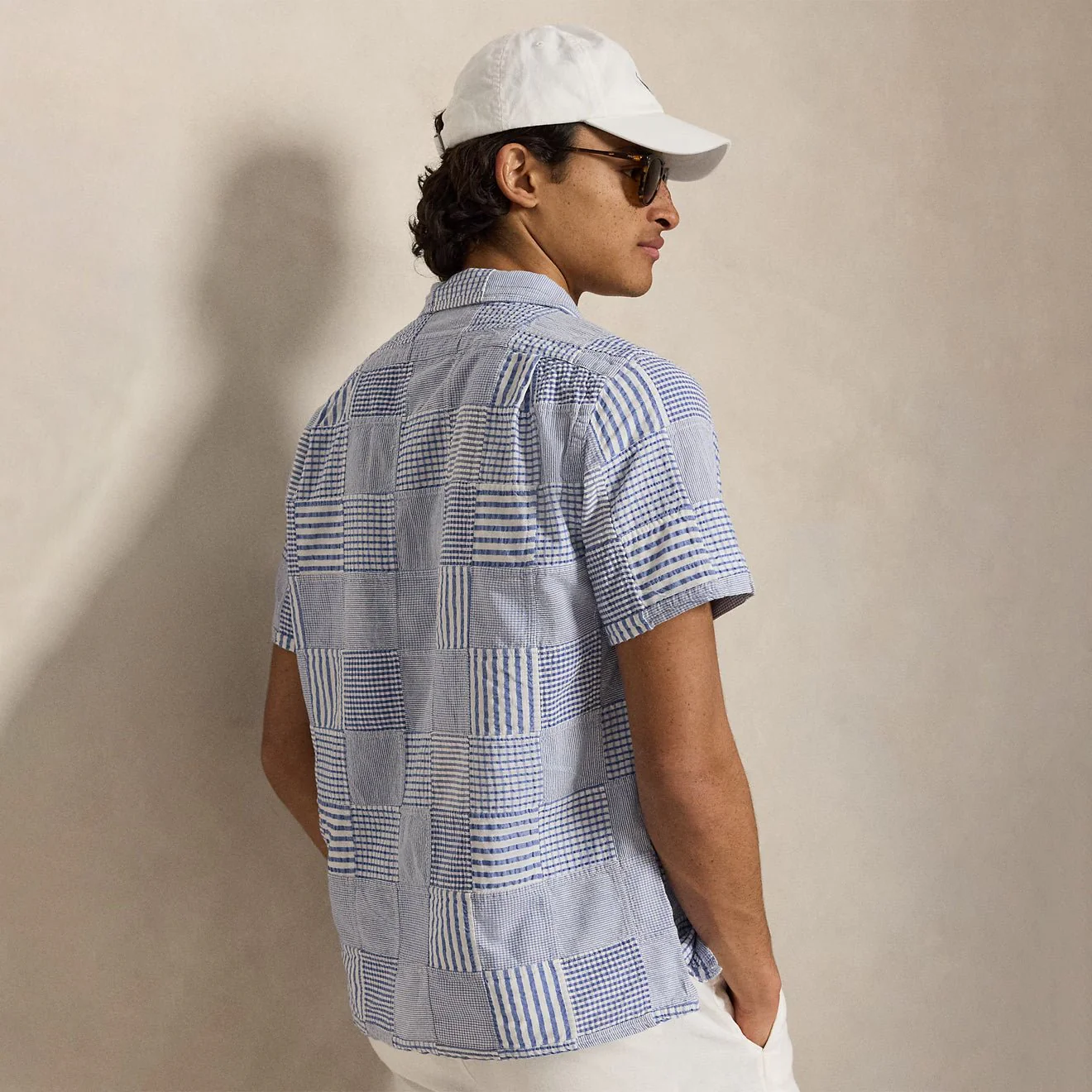 Polo Ralph Lauren Classic Fit Patchwork Seersucker Shirt Patchwork Blues - Image 3