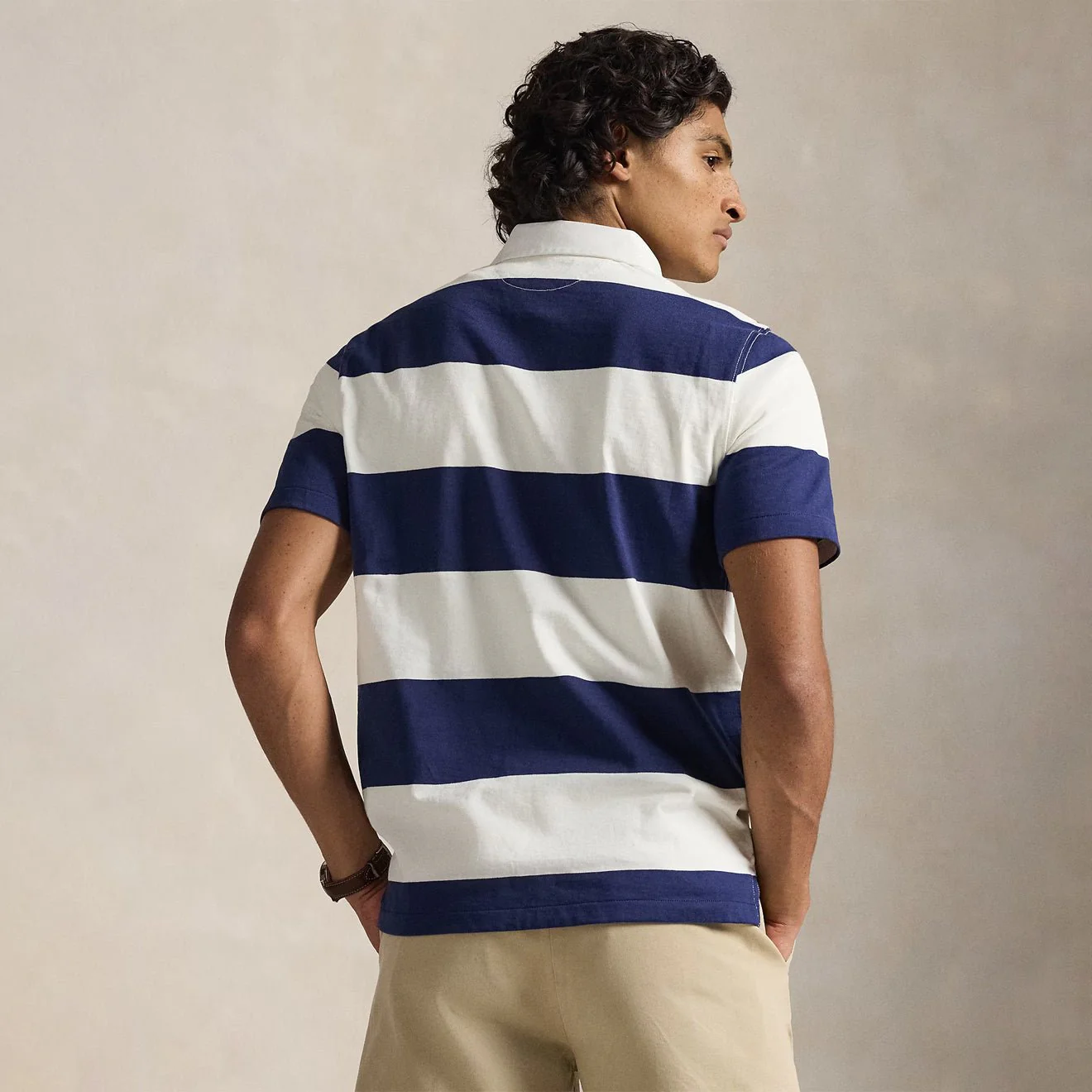 Polo Ralph Lauren Classic Fit S/S Rugby Shirt Dark Cobalt / Deckwash White - Image 3