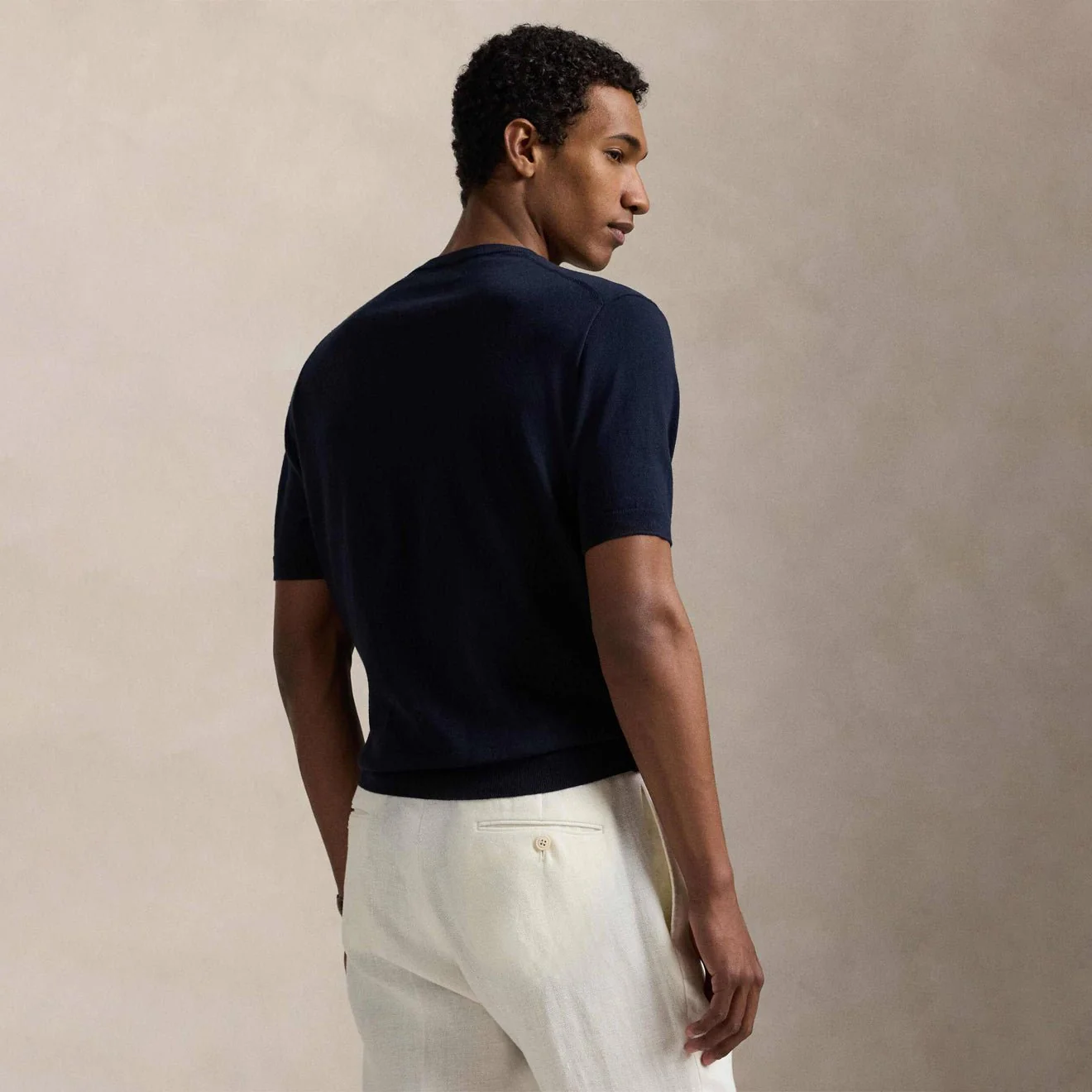 Polo Ralph Lauren Cotton Crewneck S/S Sweater Hunter Navy - Image 3