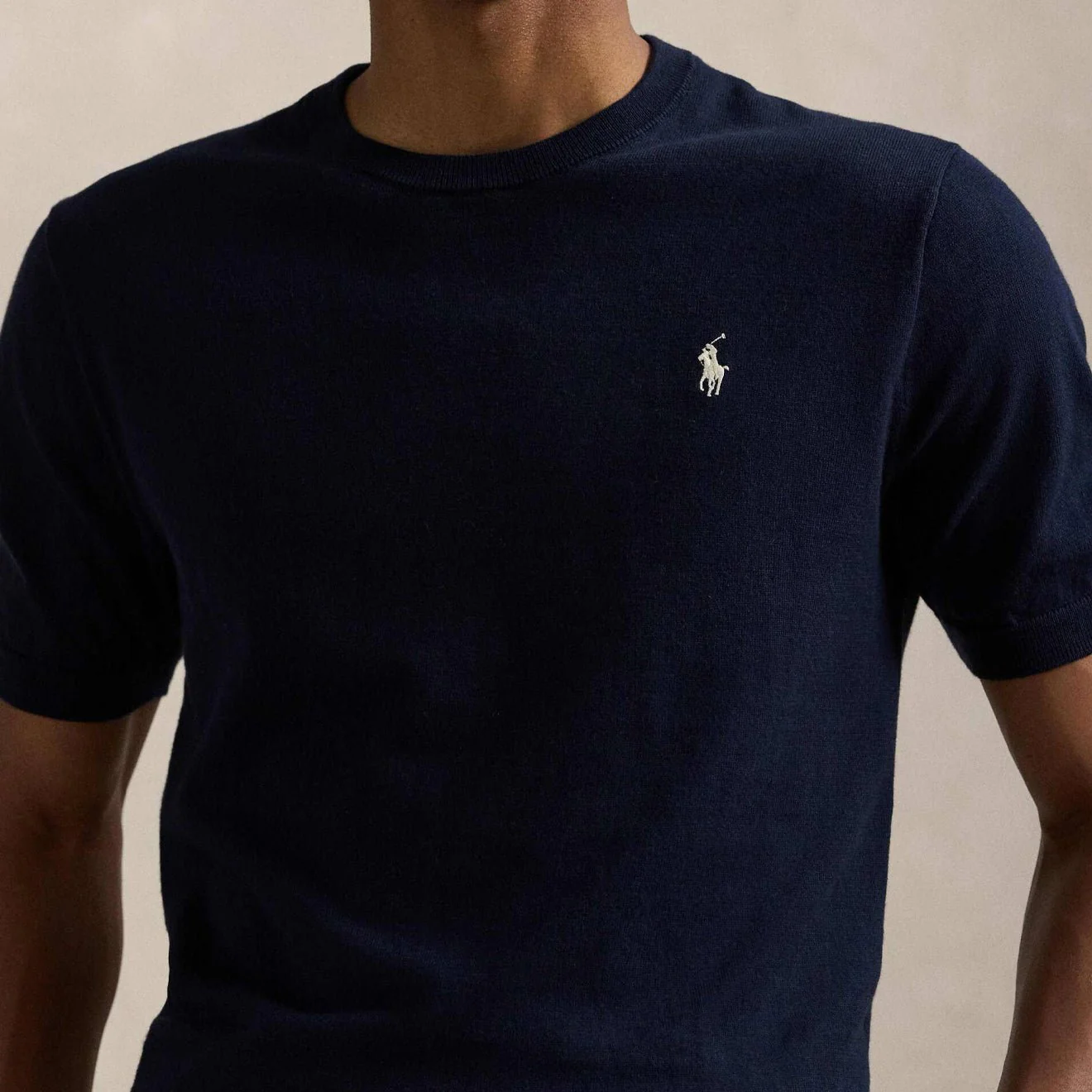 Polo Ralph Lauren Cotton Crewneck S/S Sweater Hunter Navy - Image 4