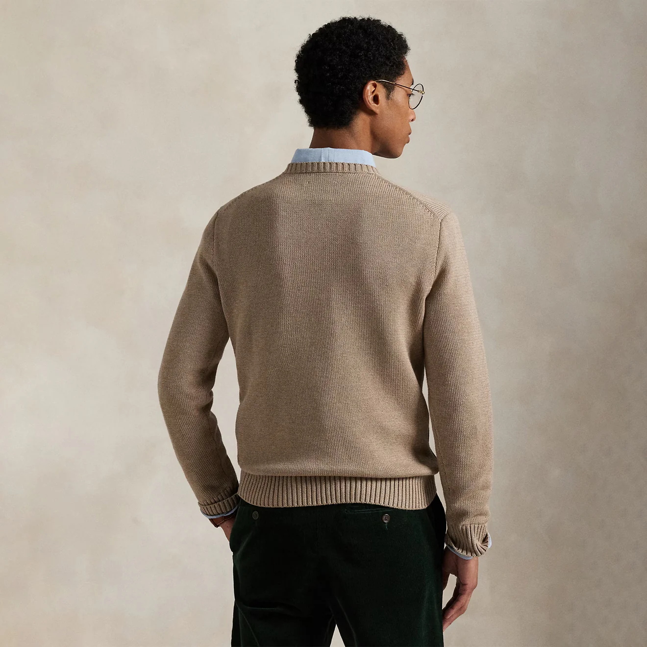 Polo Ralph Lauren Cotton Crewneck Sweater Bronze Melange - Image 3