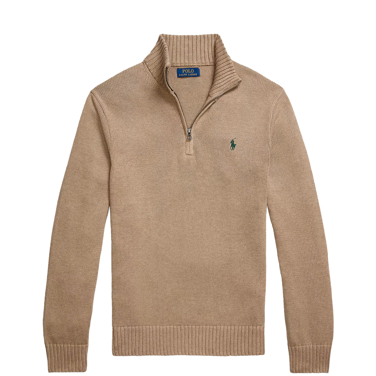 Polo Ralph Lauren Cotton Quarter-Zip Sweater Bronze Melange