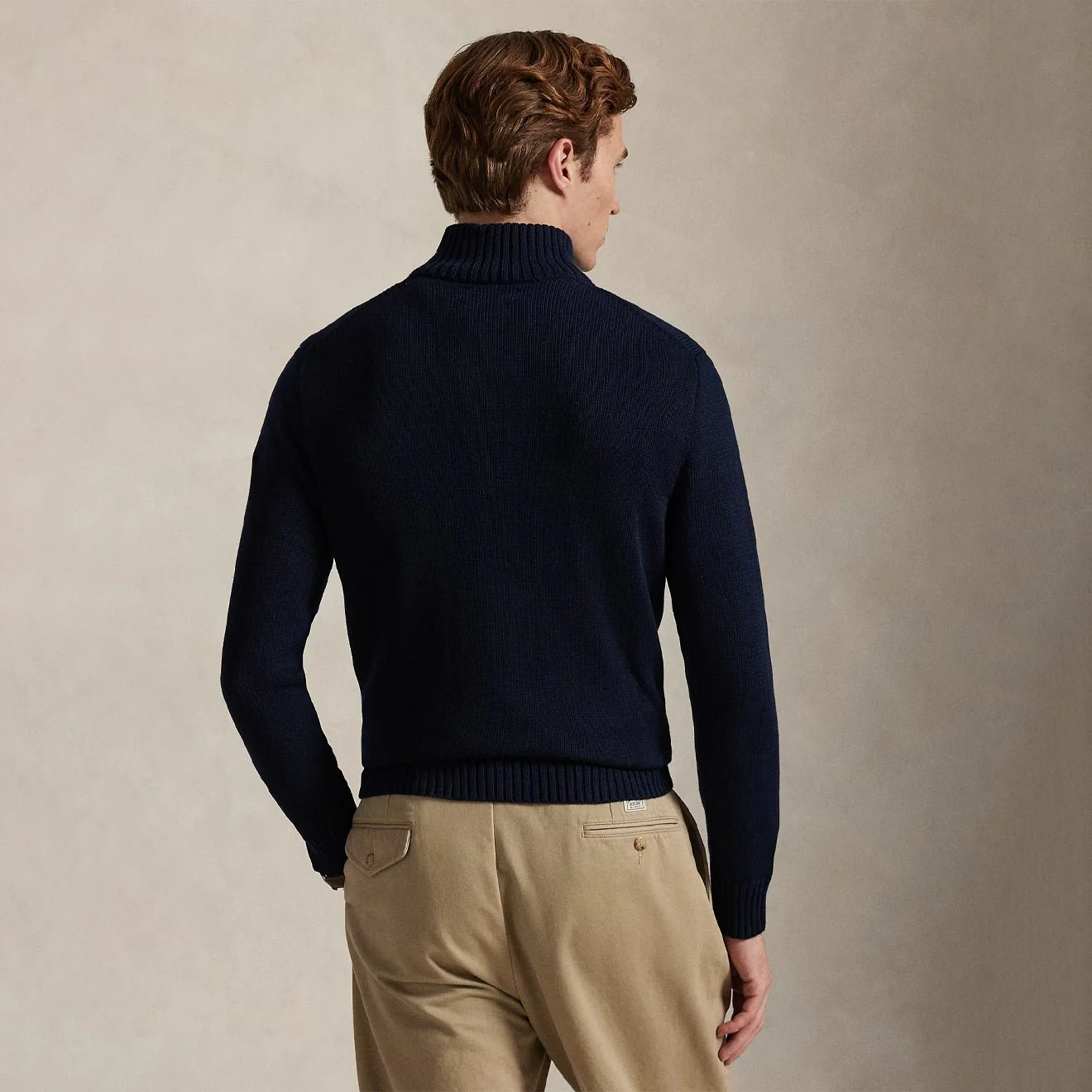 Polo Ralph Lauren Cotton Quarter-Zip Sweater Hunter Navy - Image 3