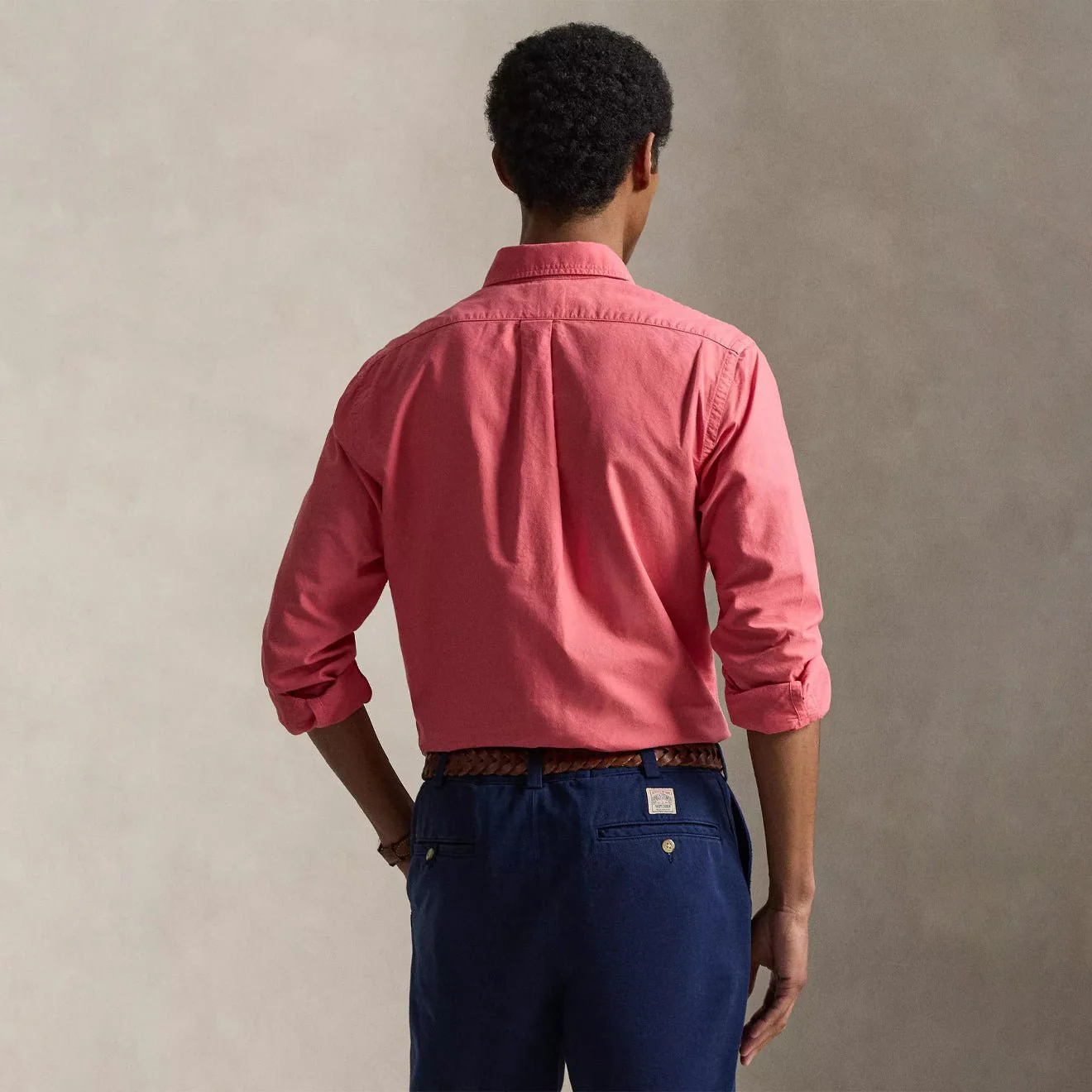 Polo Ralph Lauren Custom Fit Garment-Dyed Oxford Shirt Pale Red - Image 3
