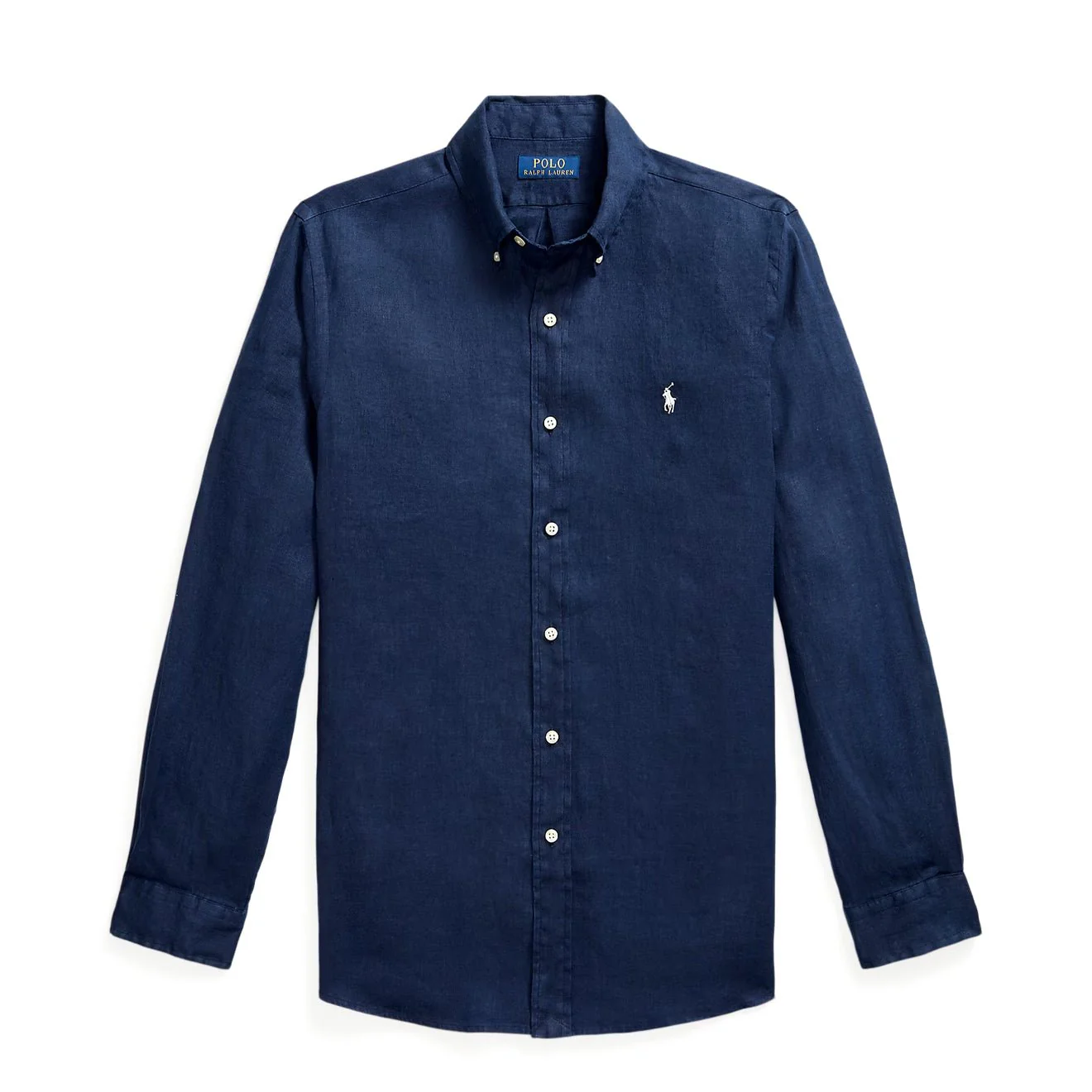 Polo Ralph Lauren Custom Fit Linen Shirt Newport Navy / White