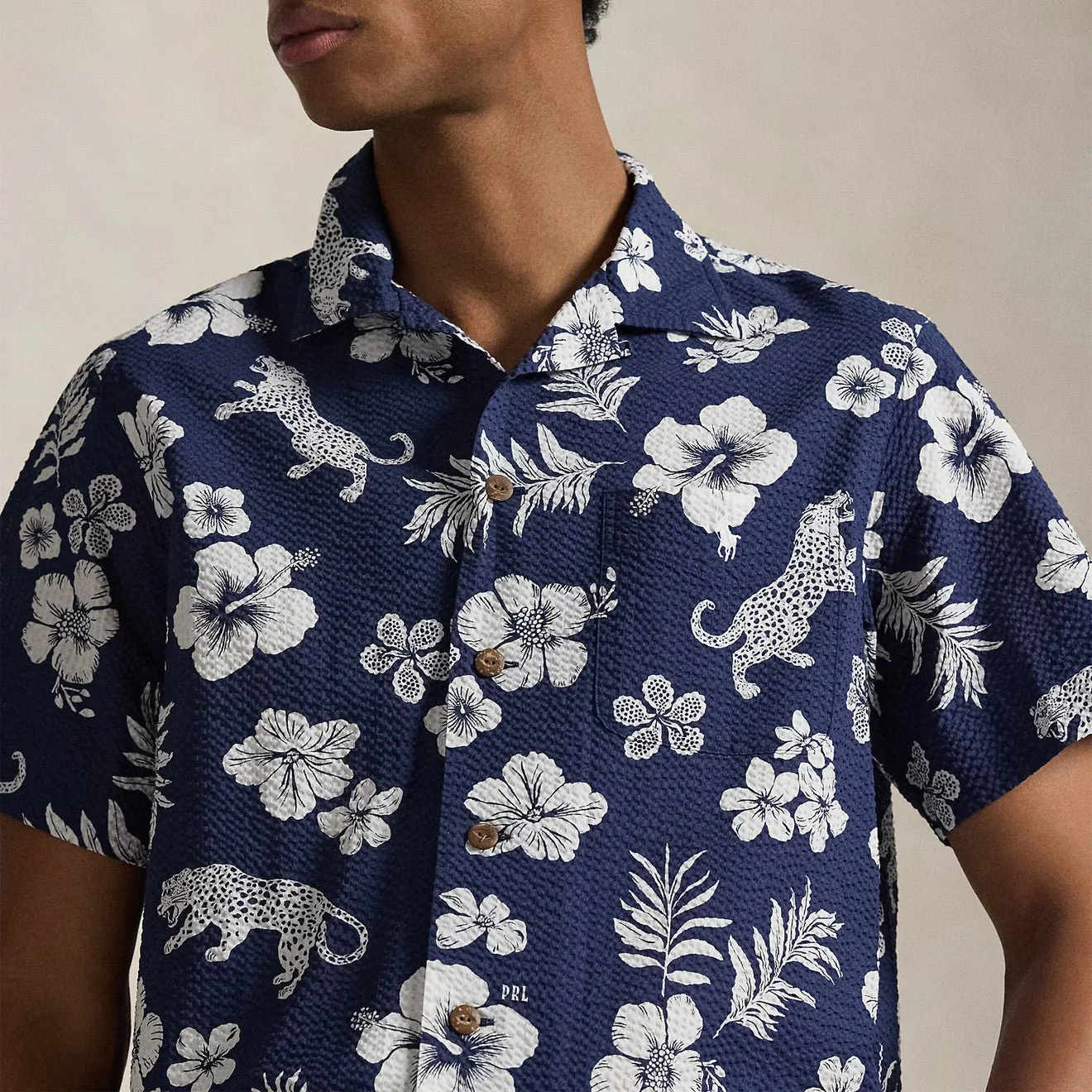 Polo Ralph Lauren Custom Fit Striped Linen Shirt Jaguar Tropical - Image 4