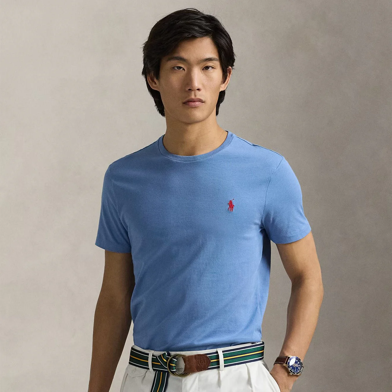 Polo Ralph Lauren Custom Slim Crewneck T-Shirt Campus Blue - Image 2