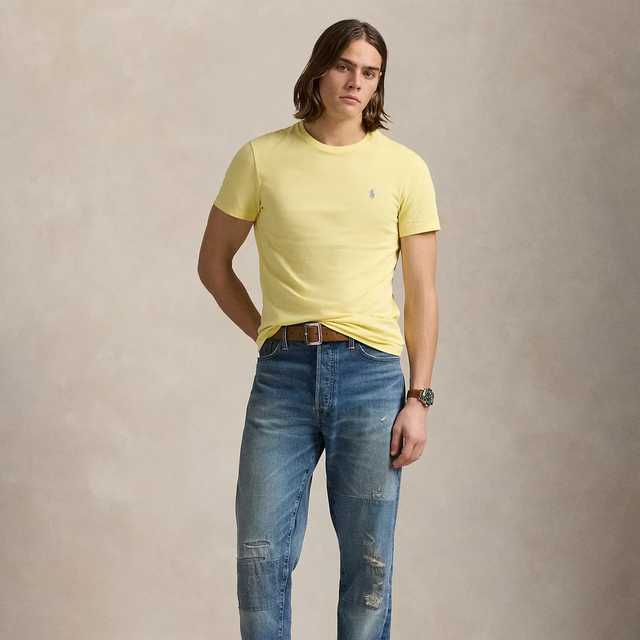 Polo Ralph Lauren Custom Slim Crewneck T-Shirt Resort Gold - Image 2