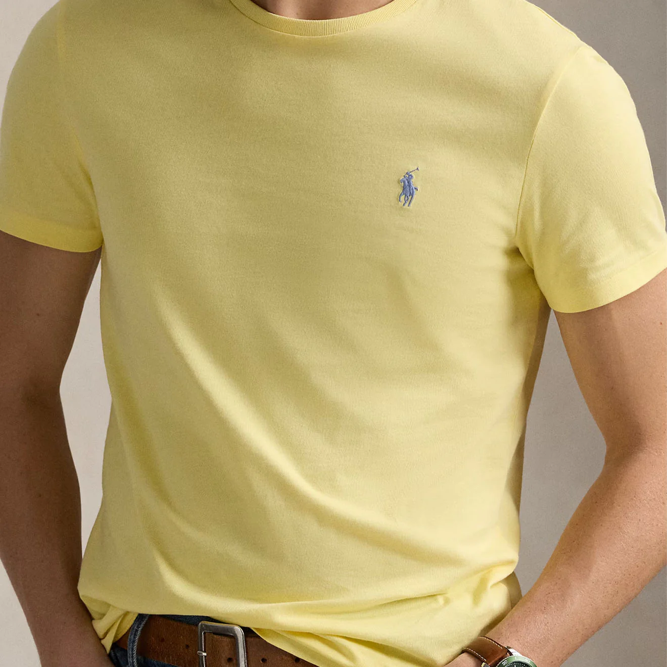 Polo Ralph Lauren Custom Slim Crewneck T-Shirt Resort Gold - Image 3