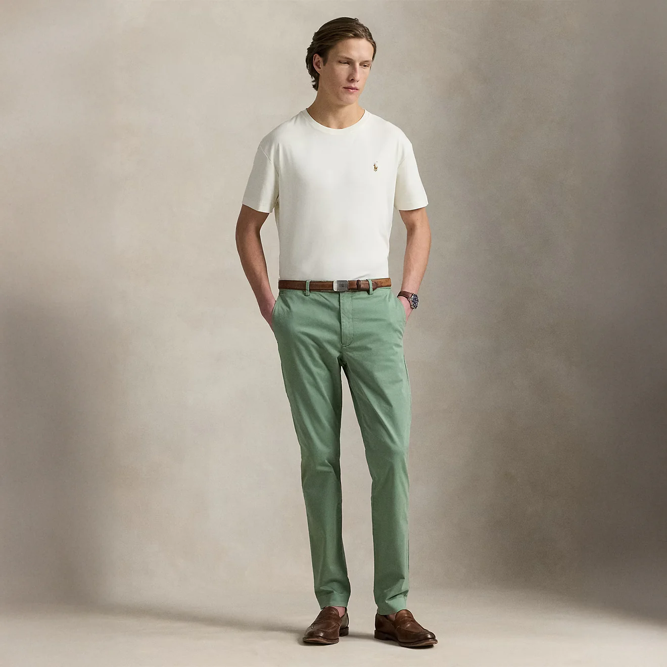 Polo Ralph Lauren Custom Slim Fit Jersey Crewneck T-Shirt Antique Cream - Image 2