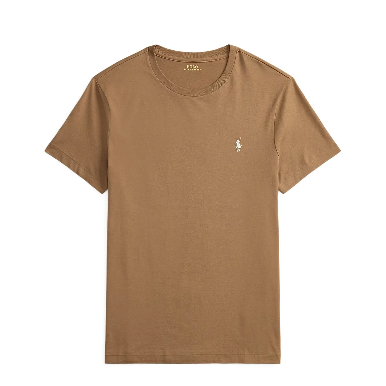 Polo Ralph Lauren Custom Slim Fit Jersey Crewneck T-Shirt RL Brown