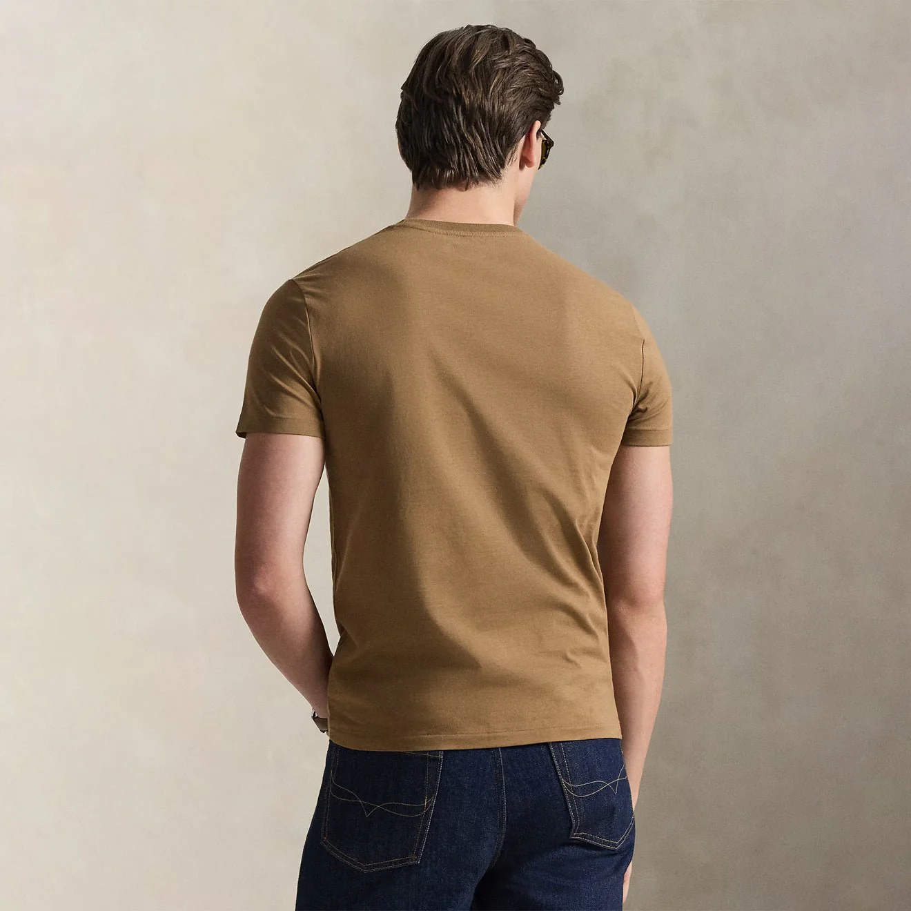 Polo Ralph Lauren Custom Slim Fit Jersey Crewneck T-Shirt RL Brown - Image 3