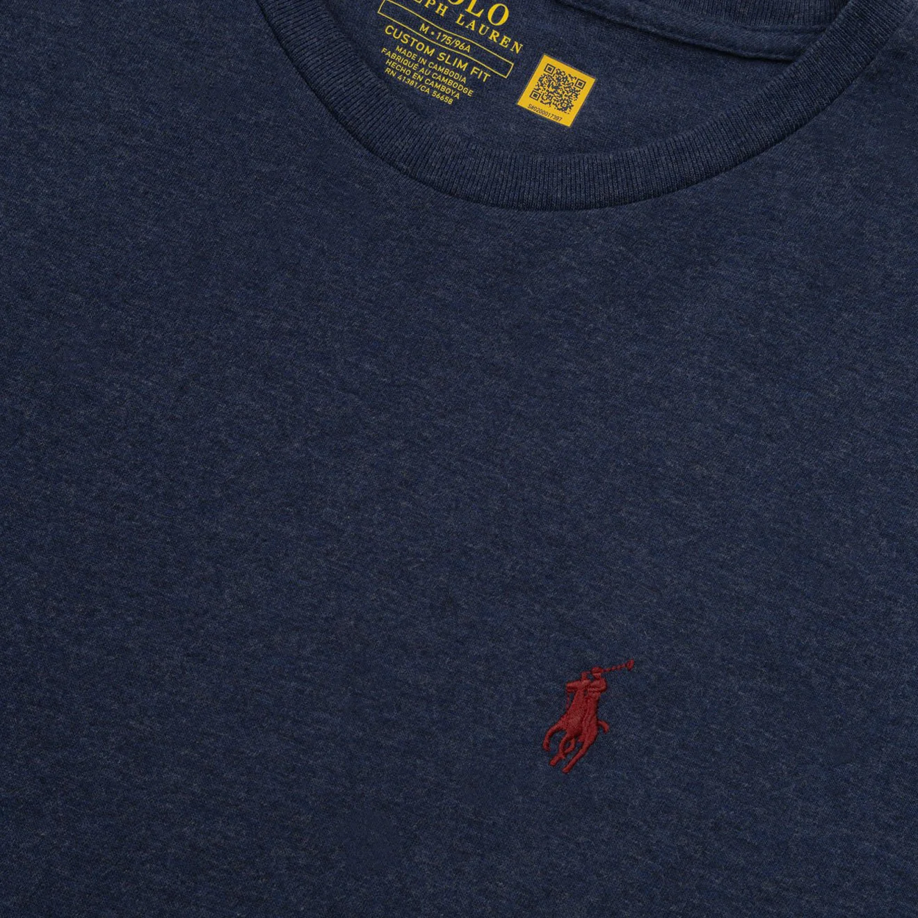 Polo Ralph Lauren Custom Slim Fit Jersey L/S T-Shirt Spring Navy Heather - Image 3