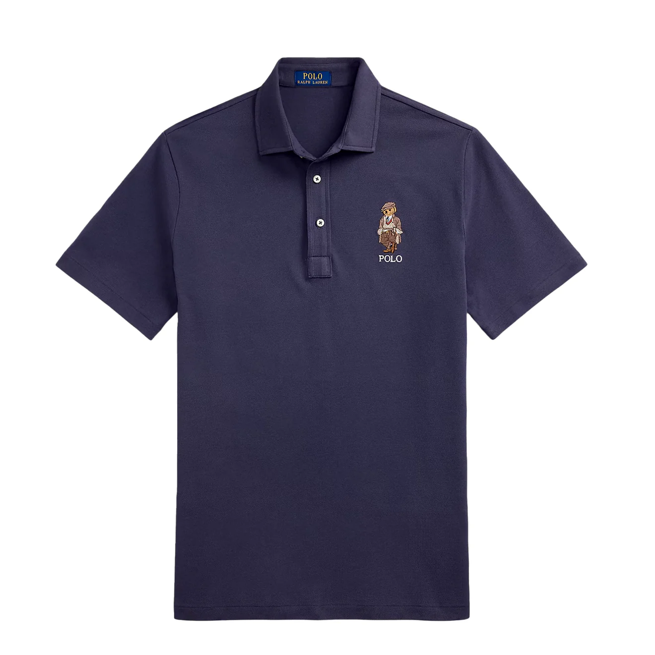 Polo Ralph Lauren Custom Slim Polo Bear Mesh Polo Shirt Faded Blue Heritage Bear