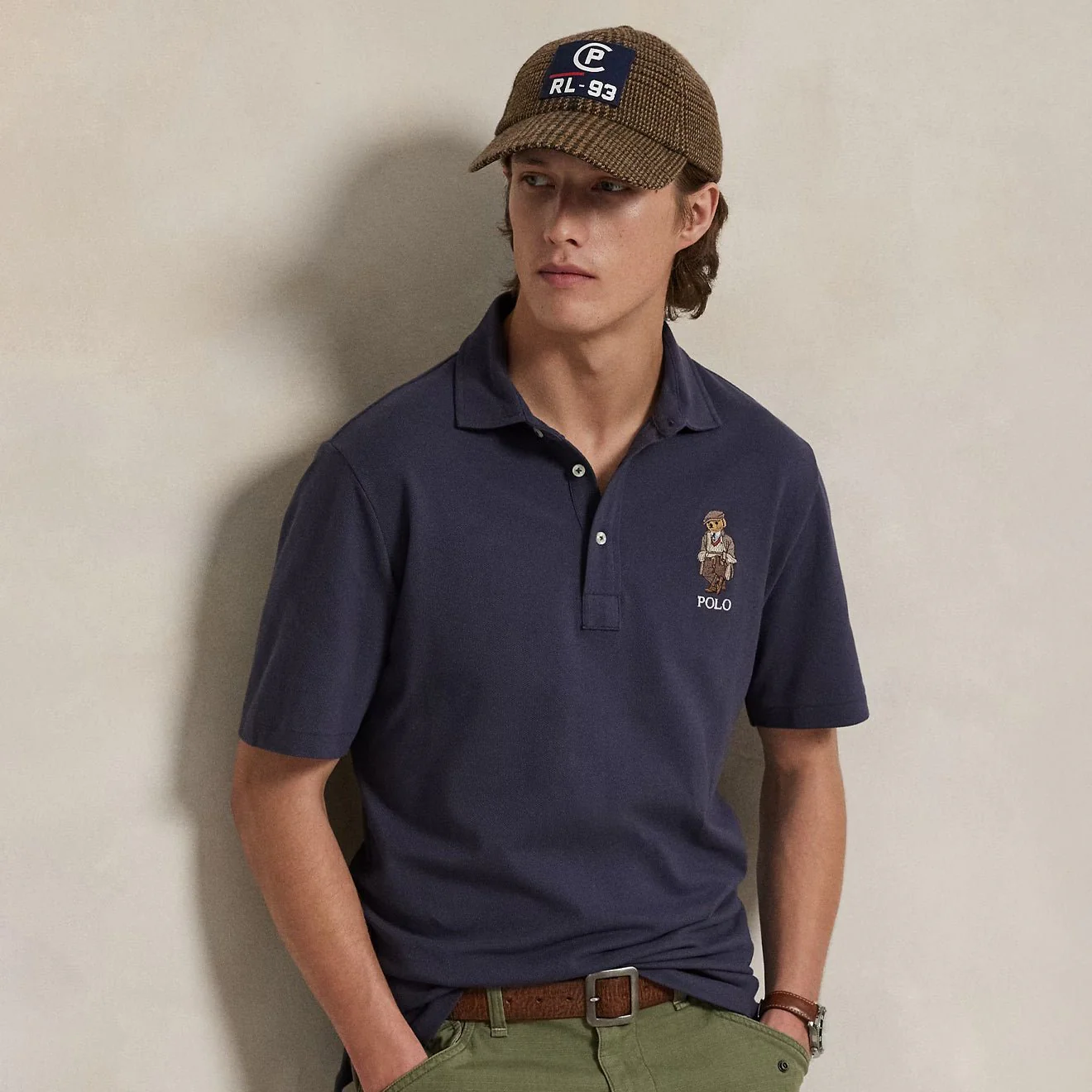Polo Ralph Lauren Custom Slim Polo Bear Mesh Polo Shirt Faded Blue Heritage Bear - Image 2
