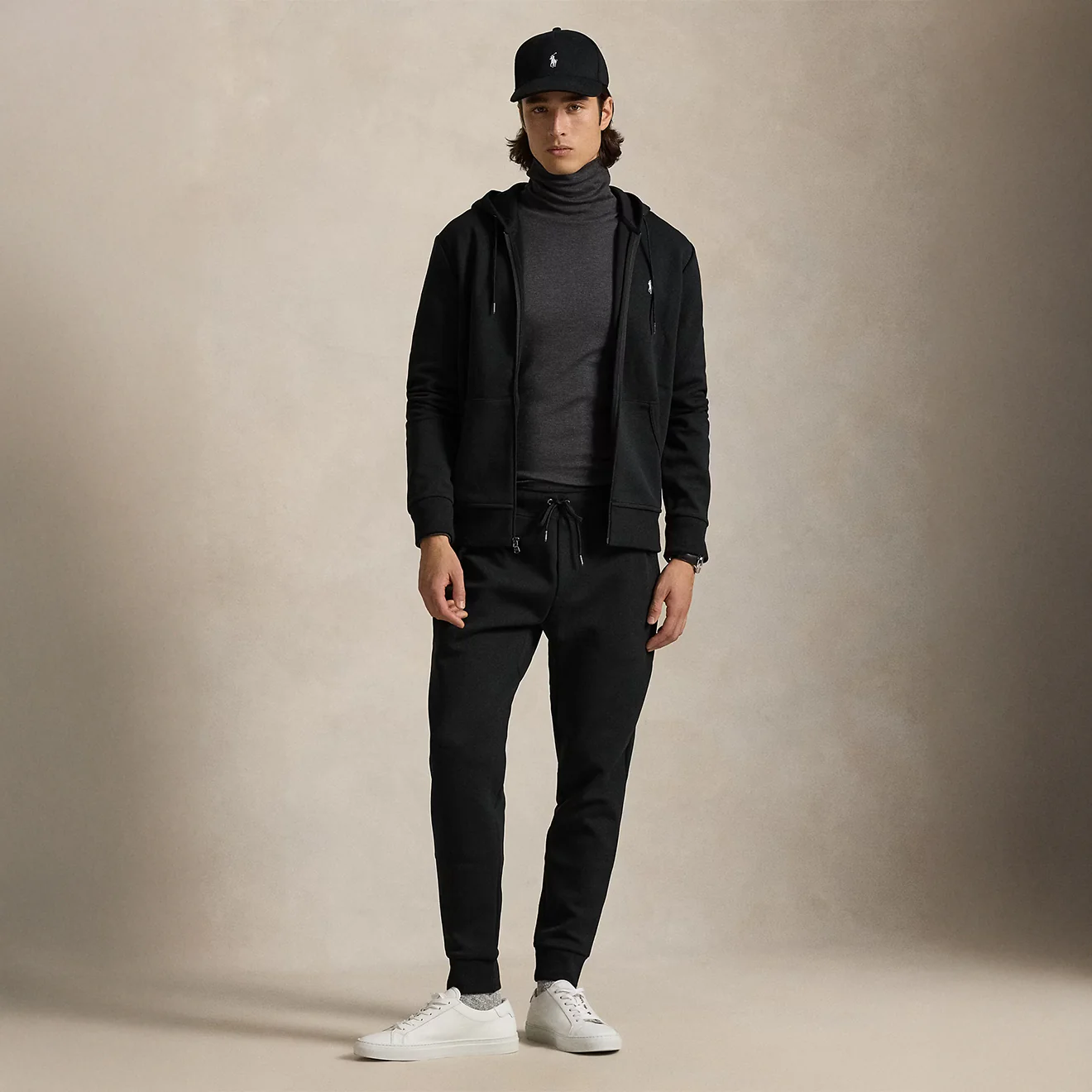 Polo Ralph Lauren Double-Knit Full-Zip Hoodie Polo Black - Image 2
