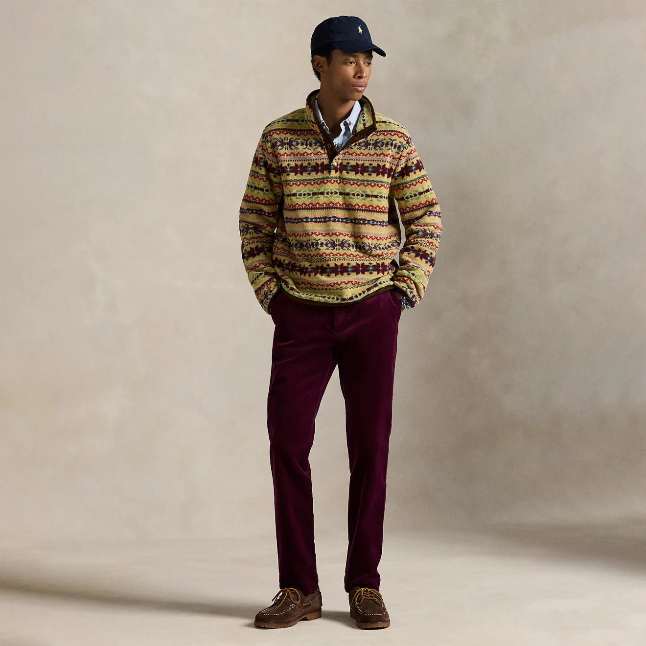 Polo Ralph Lauren Fair Isle-Inspired Fleece Pullover Camel Combo - Image 3