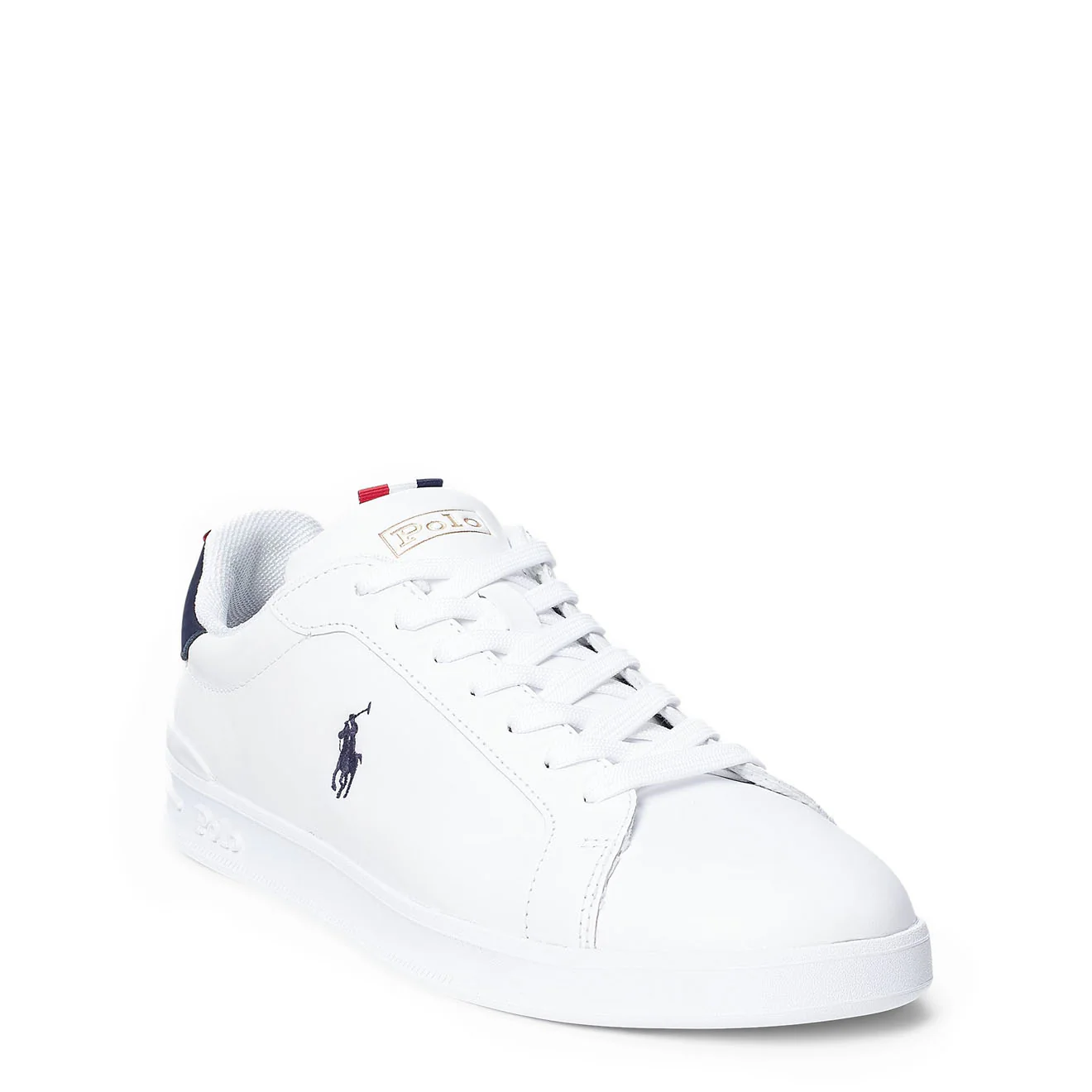 Polo Ralph Lauren Heritage Court II Leather Trainer White / Navy / Red - Image 2