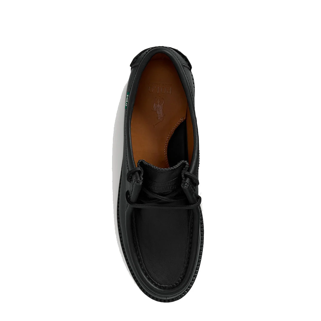 Polo Ralph Lauren Jett Lug-Sole Leather Moc-Toe Shoe Black - Image 4