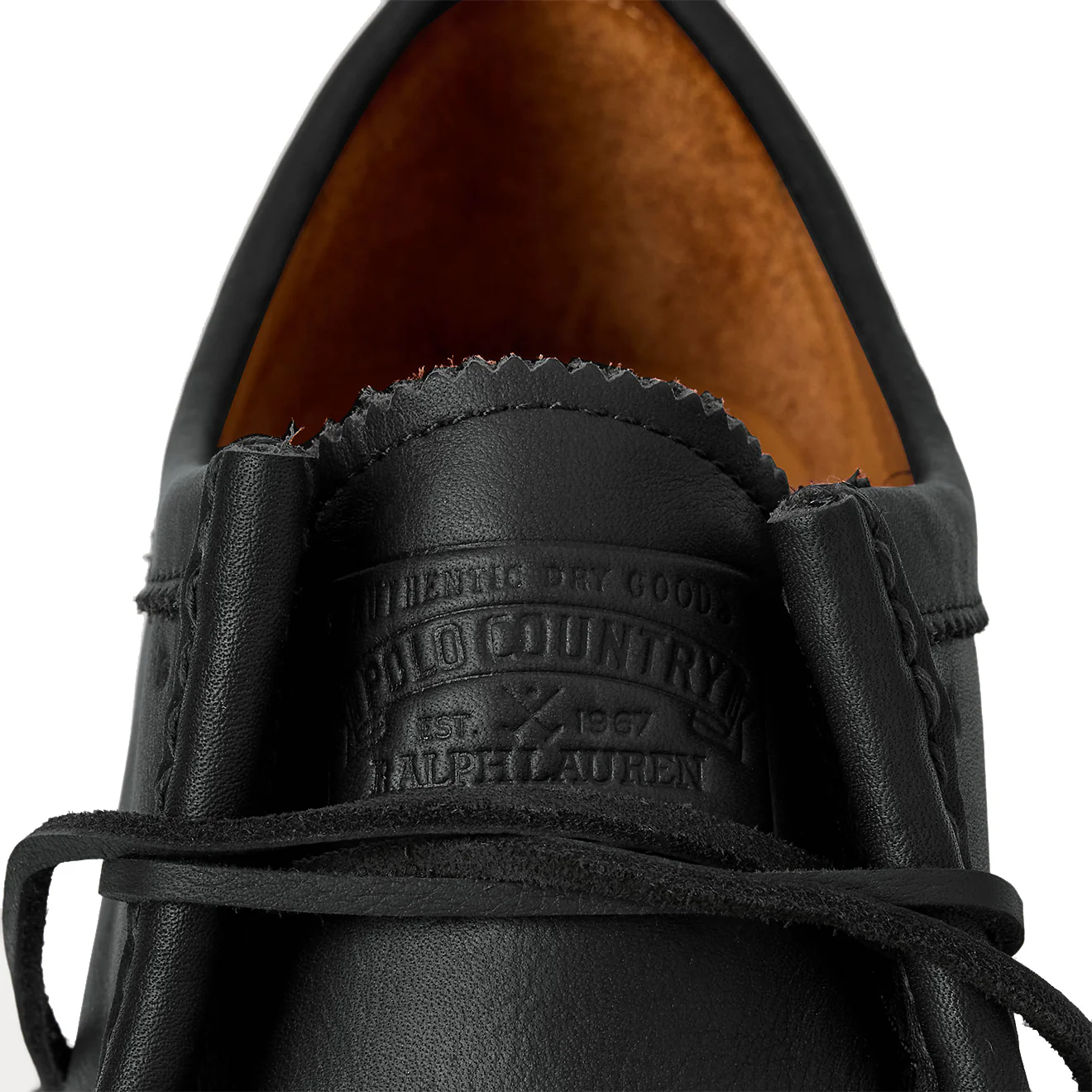 Polo Ralph Lauren Jett Lug-Sole Leather Moc-Toe Shoe Black - Image 5