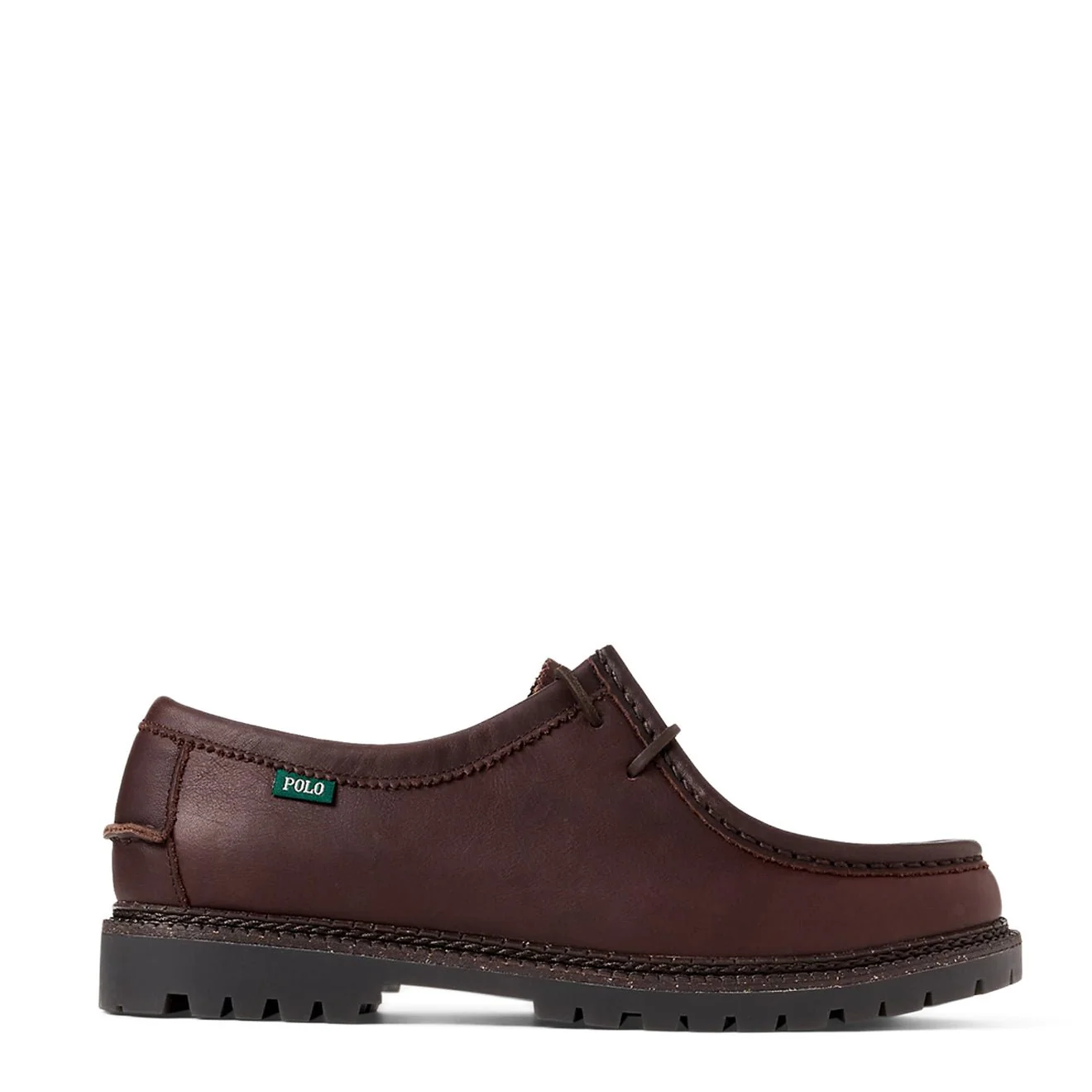 Polo Ralph Lauren Jett Lug-Sole Leather Moc-Toe Shoe Dark Brown