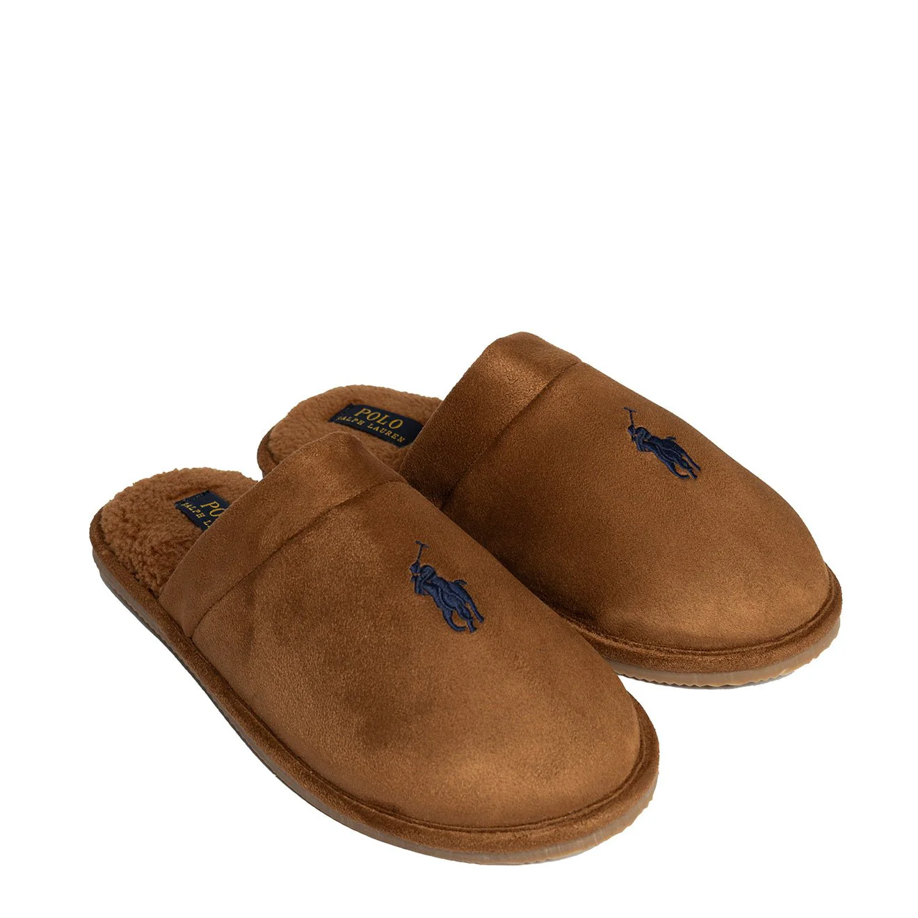 Polo Ralph Lauren Klarence Micro Suede Scuff Slipper Brown / Navy - Image 3