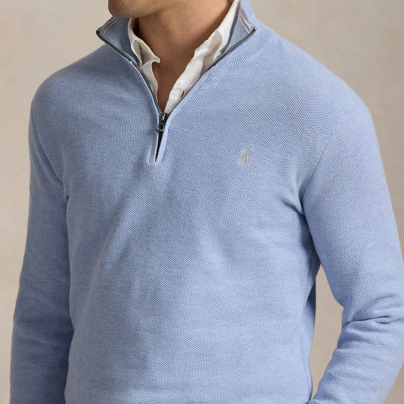 Polo Ralph Lauren Long Sleeve Pullover Standard Blue Hyacinth Heather - Image 4