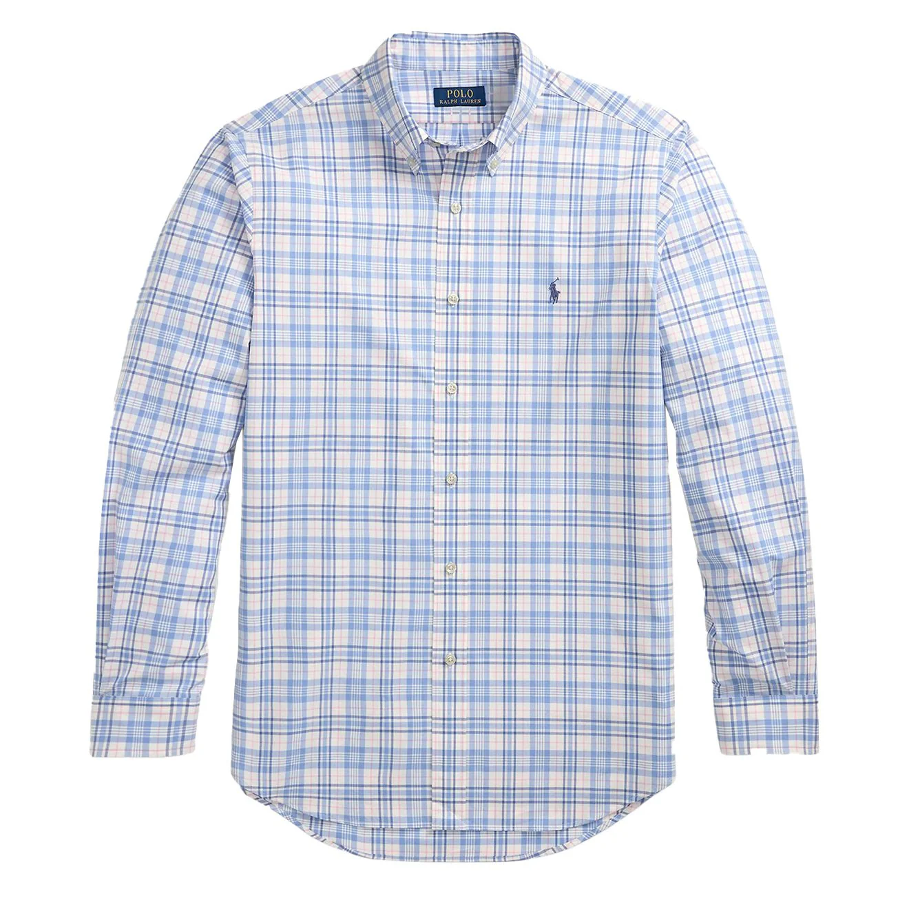 Polo Ralph Lauren Long Sleeve Sport Shirt Custom Blue Pink Multi