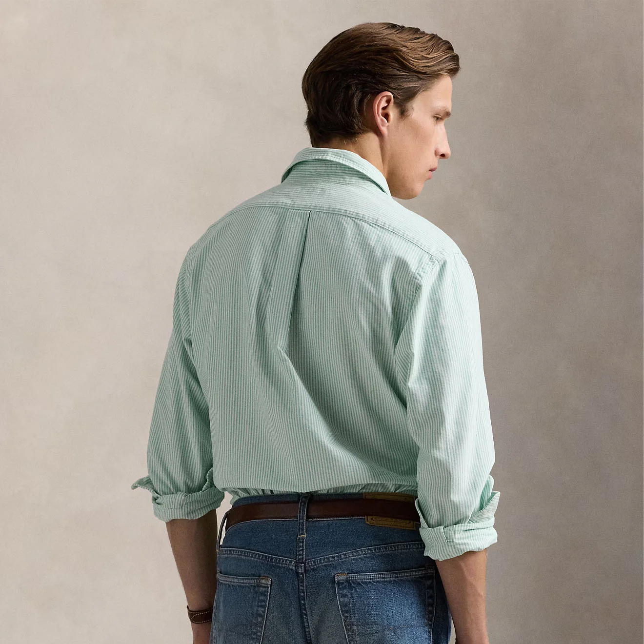 Polo Ralph Lauren Long Sleeve Sport Shirt Custom F Summer Emerald / White - Image 3