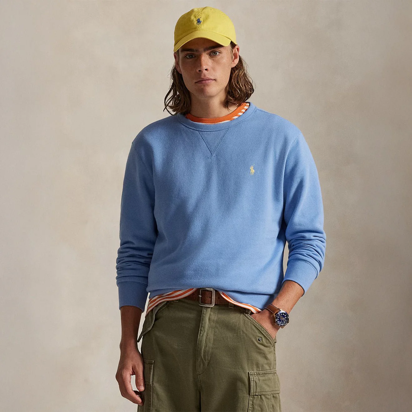 Polo Ralph Lauren Loopback Fleece Sweatshirt Bristol Blue - Image 3