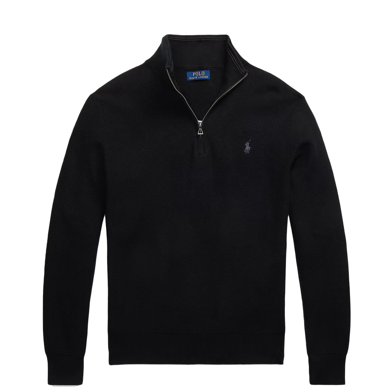 Polo Ralph Lauren Mesh-Knit Cotton Quarter-Zip Sweater Polo Black / Tonal PP