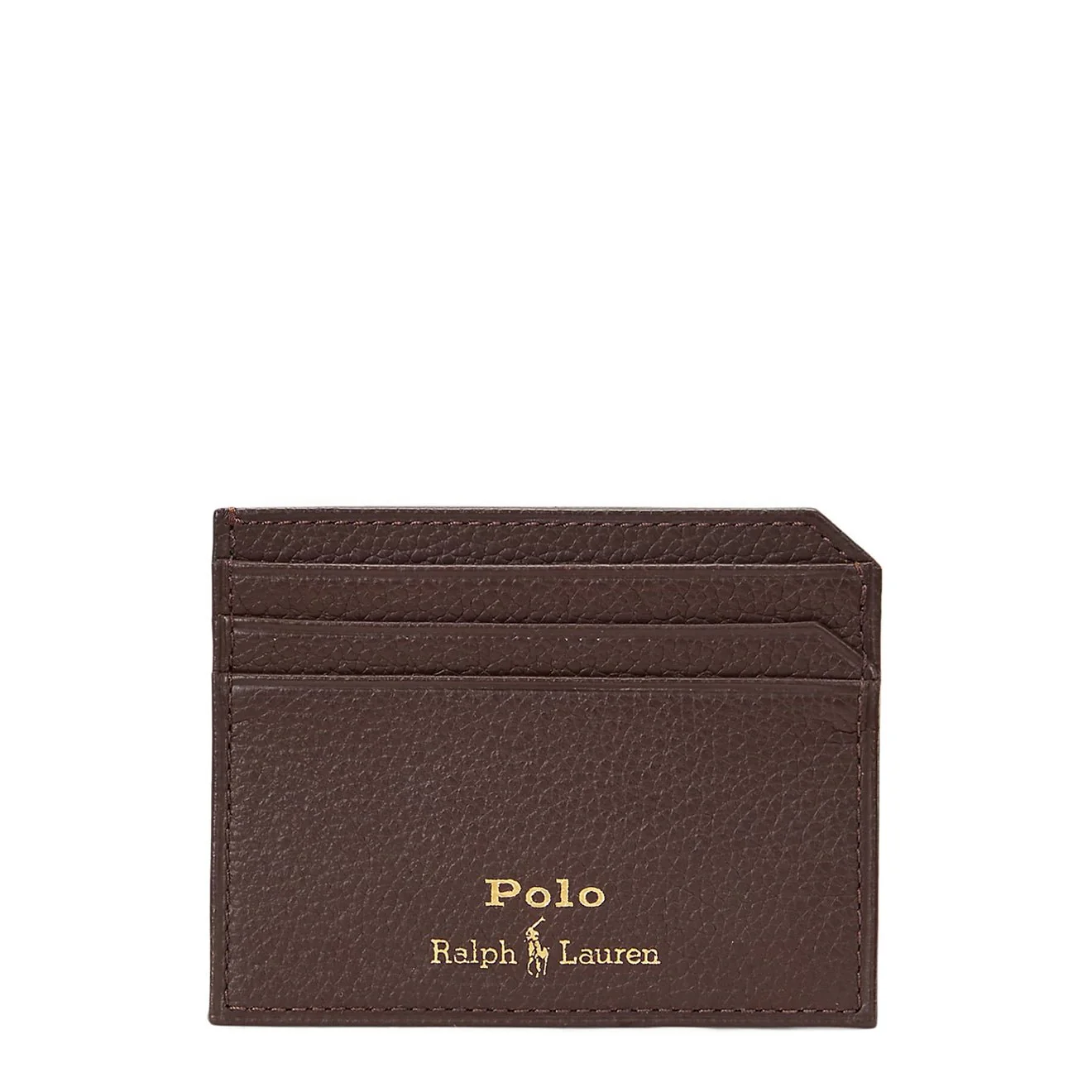 Polo Ralph Lauren Pebbled Leather Card Case Dark Brown