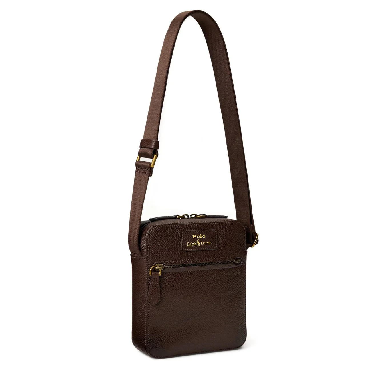 Polo Ralph Lauren Pebbled Leather Crossbody Bag Dark Brown - Image 2