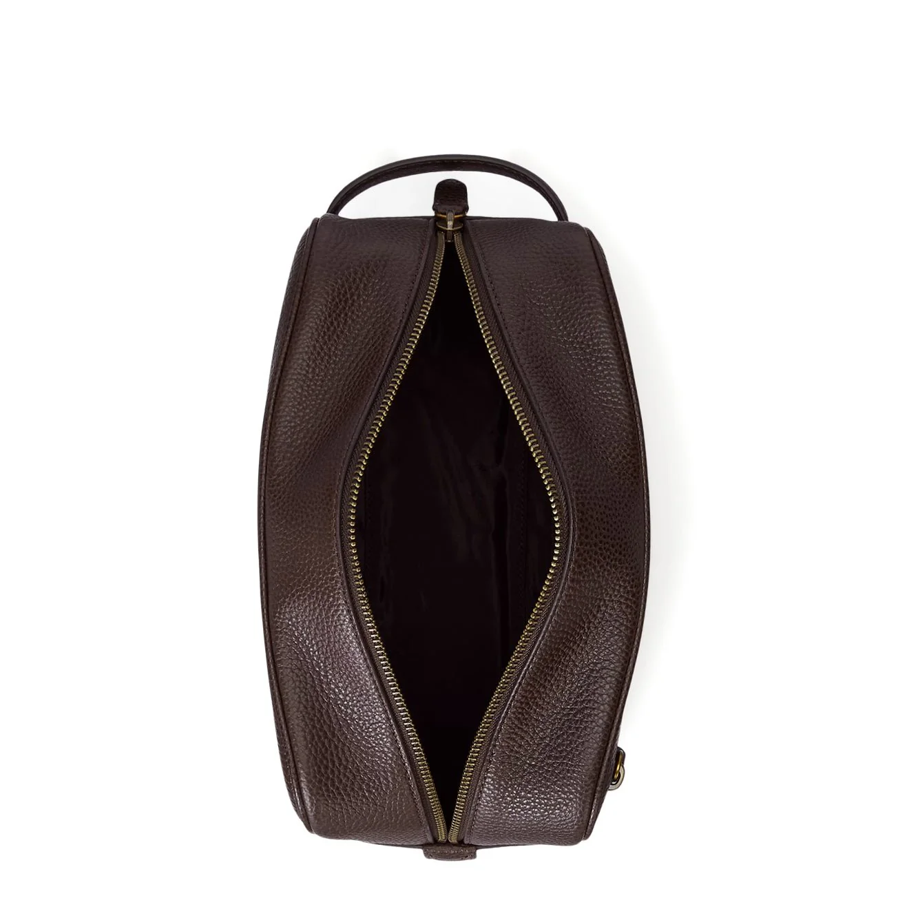 Polo Ralph Lauren Pebbled Leather Travel Case Dark Brown - Image 2