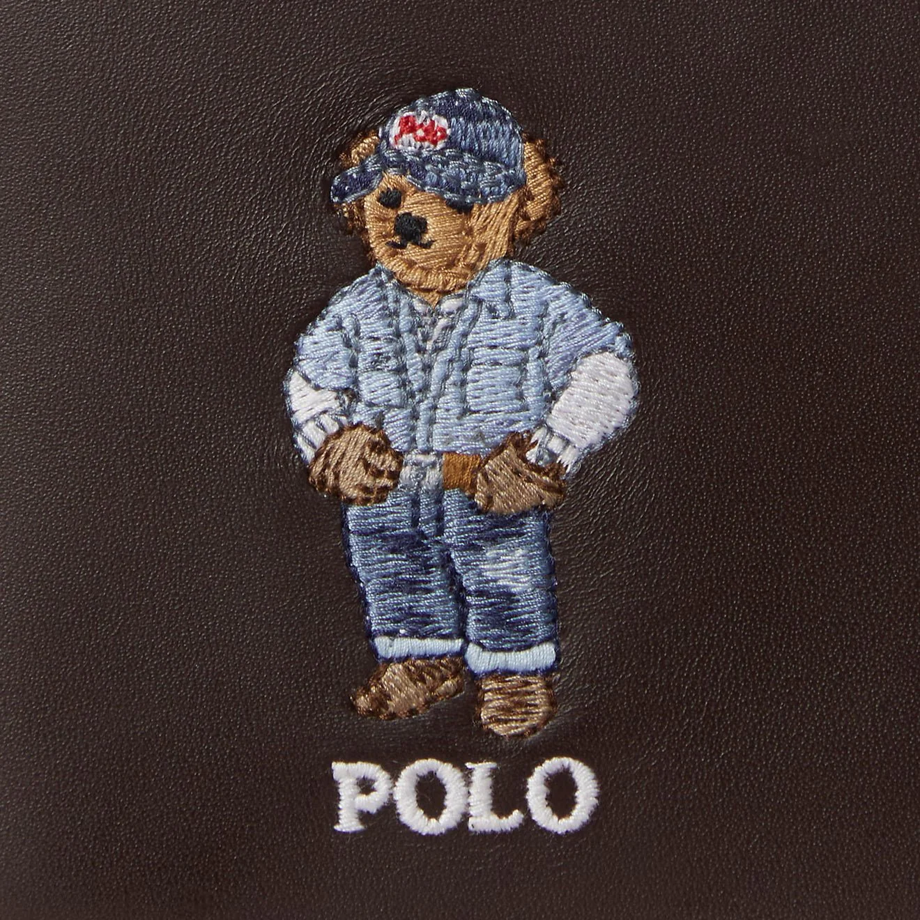 Polo Ralph Lauren Polo Bear Leather Billfold Wallet Dark Brown - Image 4