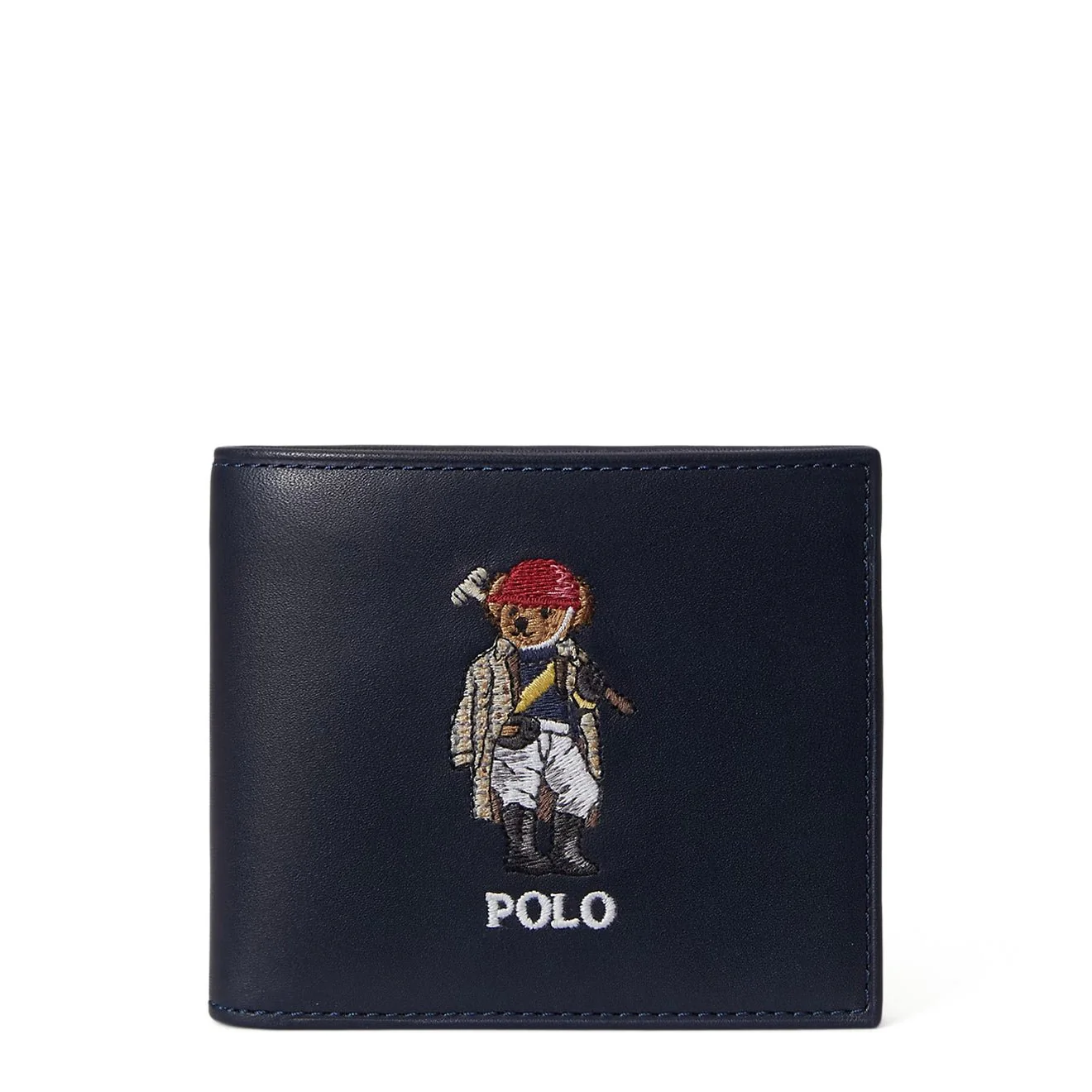 Polo Ralph Lauren Polo Bear Leather Billfold Wallet Newport Navy