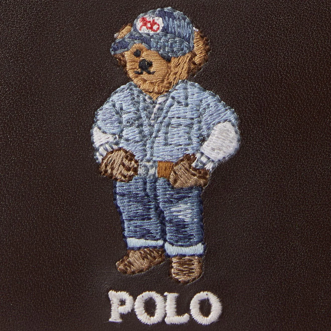 Polo Ralph Lauren Polo Bear Leather Card Case Dark Brown - Image 3