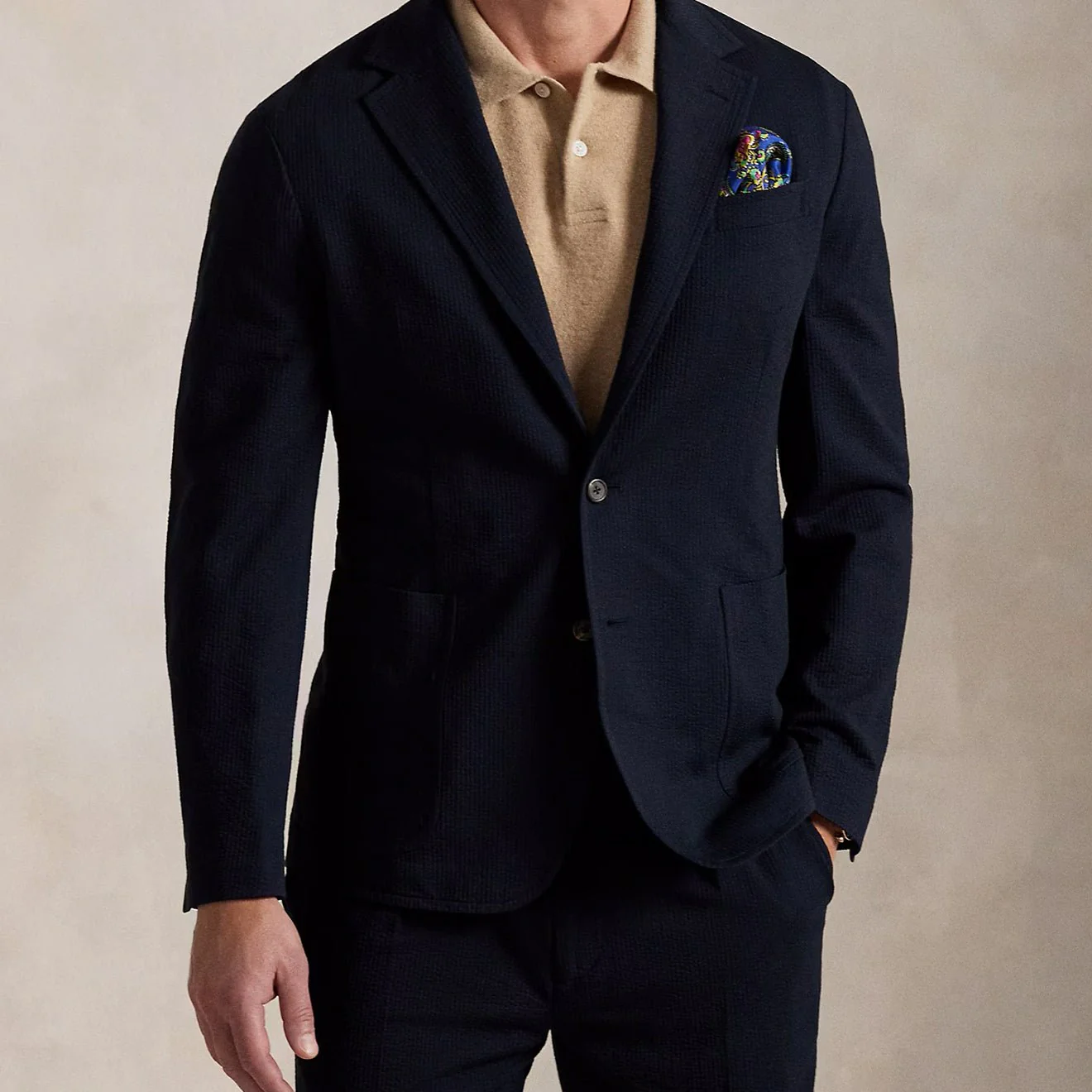 Polo Ralph Lauren Polo Soft Modern Knit Seersucker Jacket Navy - Image 2