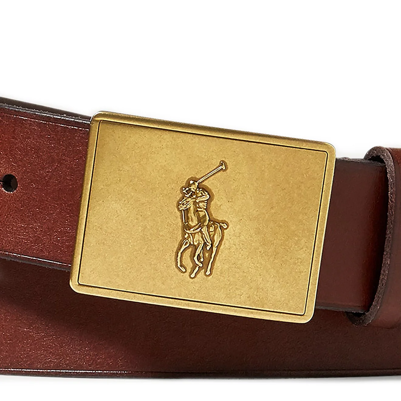 Polo Ralph Lauren Pony Plaque Leather Belt Brown - Image 2