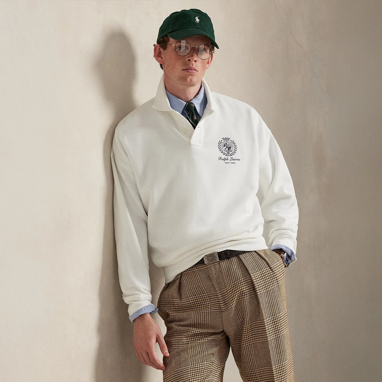 Polo Ralph Lauren Relaxed Fit Fleece Graphic Sweatshirt White - Image 3