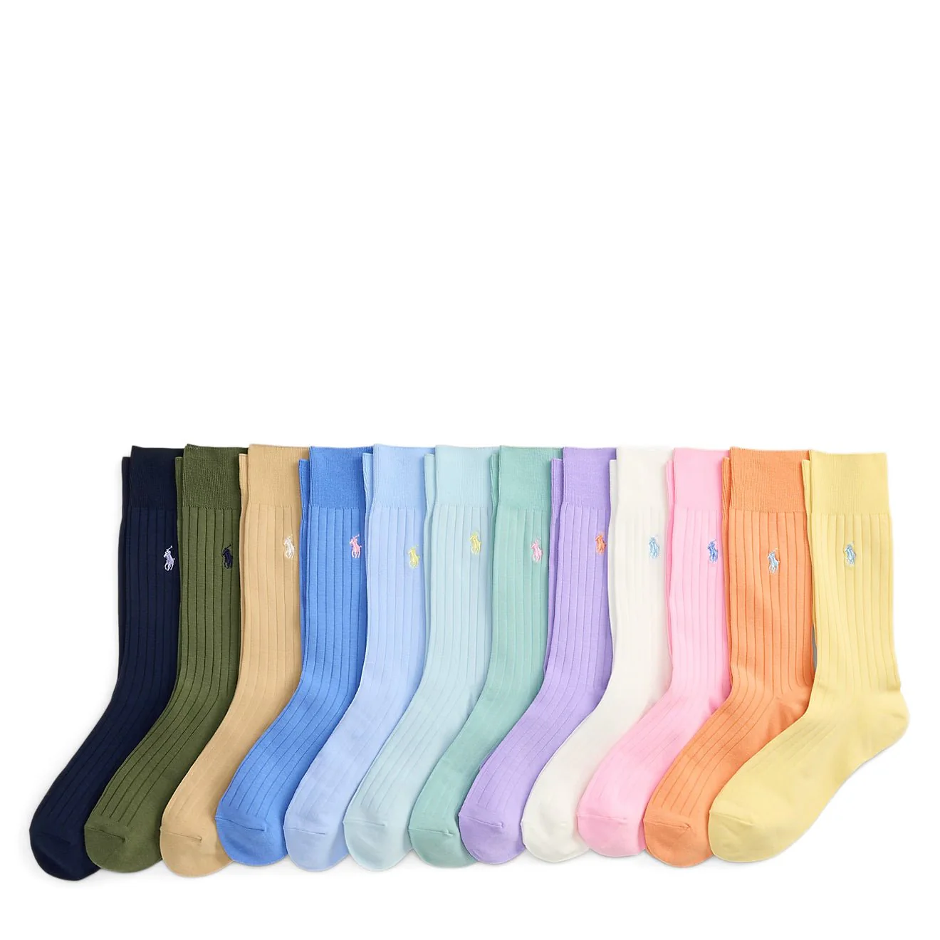 Polo Ralph Lauren Ribbed Trouser Sock 12-Pack Gift Set Pastel - Image 2