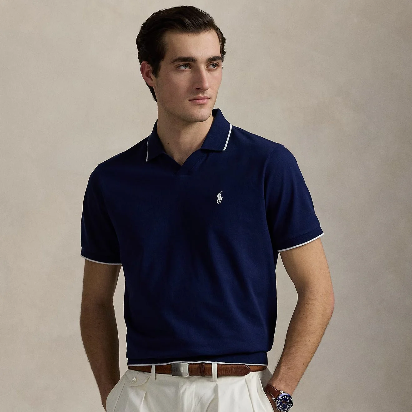 Polo Ralph Lauren Short Sleeve Polo Shirt Newport Navy - Image 2