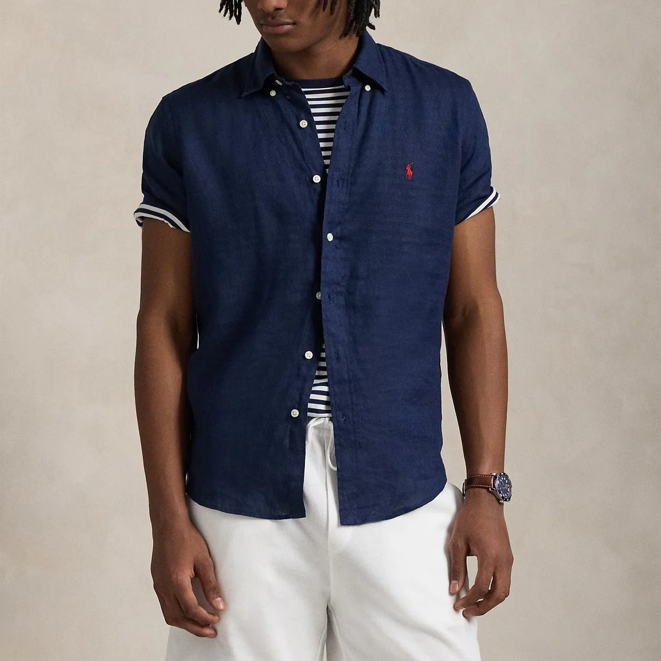 Polo Ralph Lauren Short Sleeve Sport Shirt Custom Newport Navy - Image 2