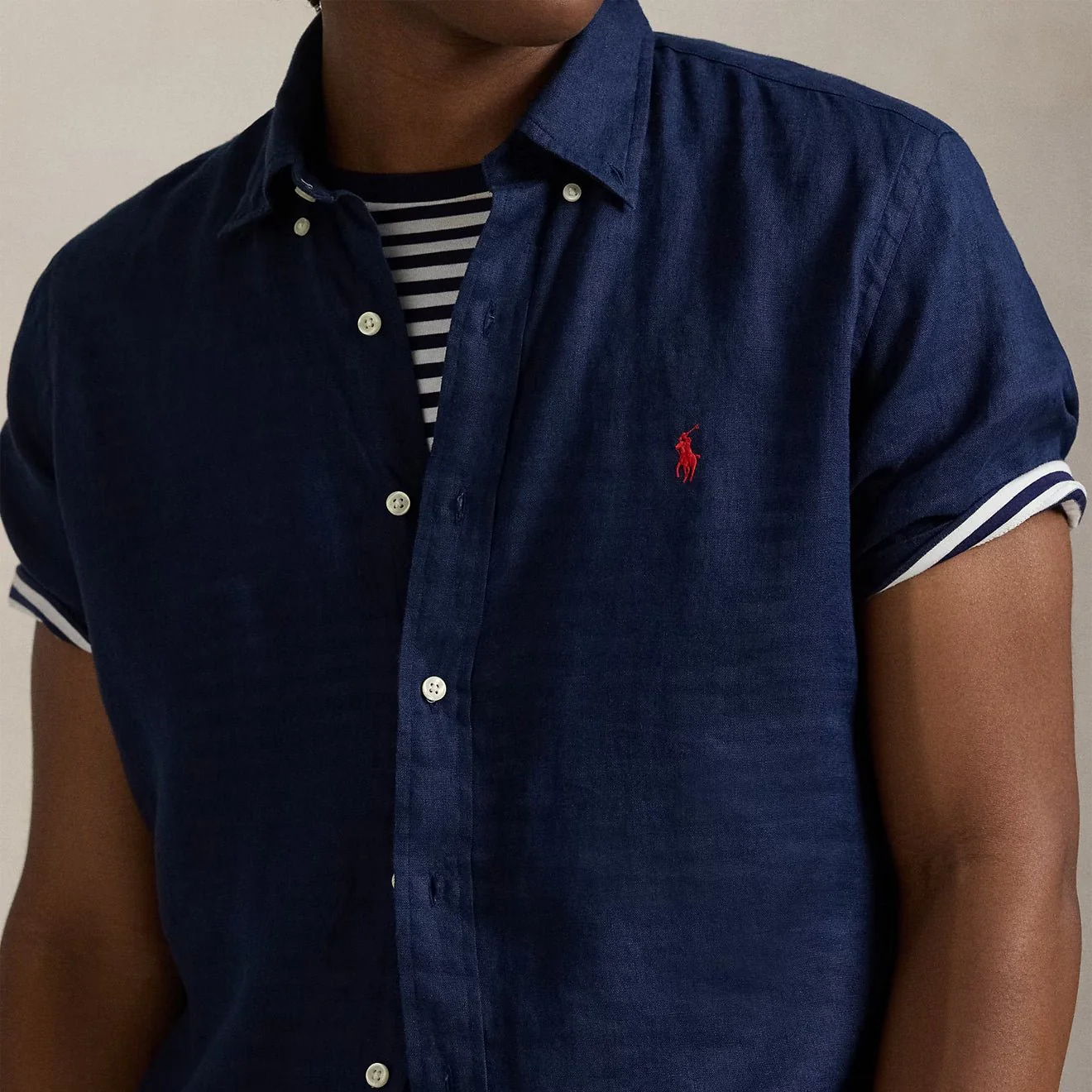 Polo Ralph Lauren Short Sleeve Sport Shirt Custom Newport Navy - Image 4