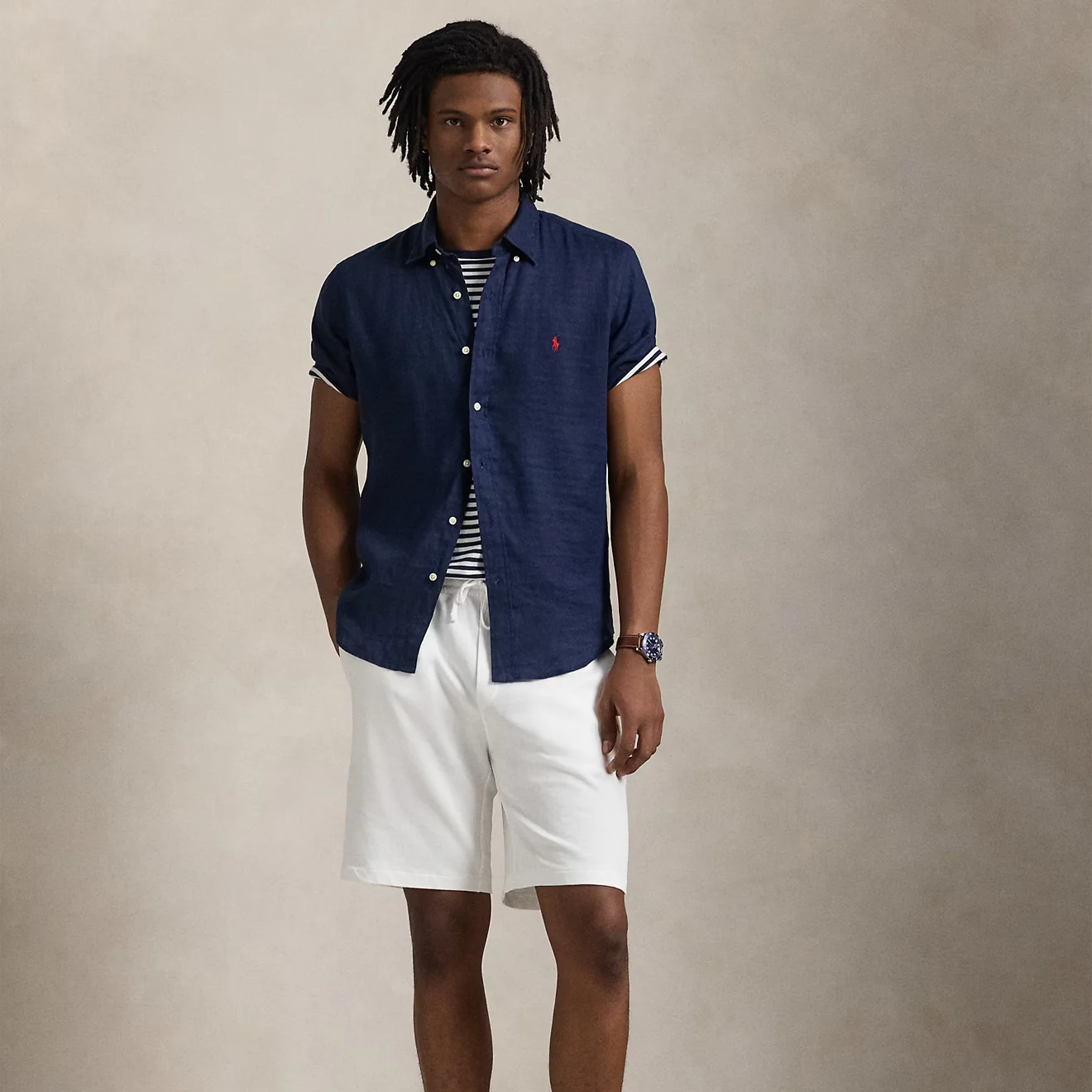 Polo Ralph Lauren Short Sleeve Sport Shirt Custom Newport Navy - Image 5